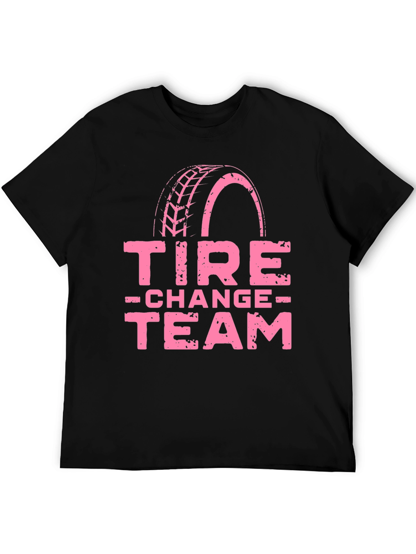 Tire Change Team Graphic T-Shirt - Pink Print