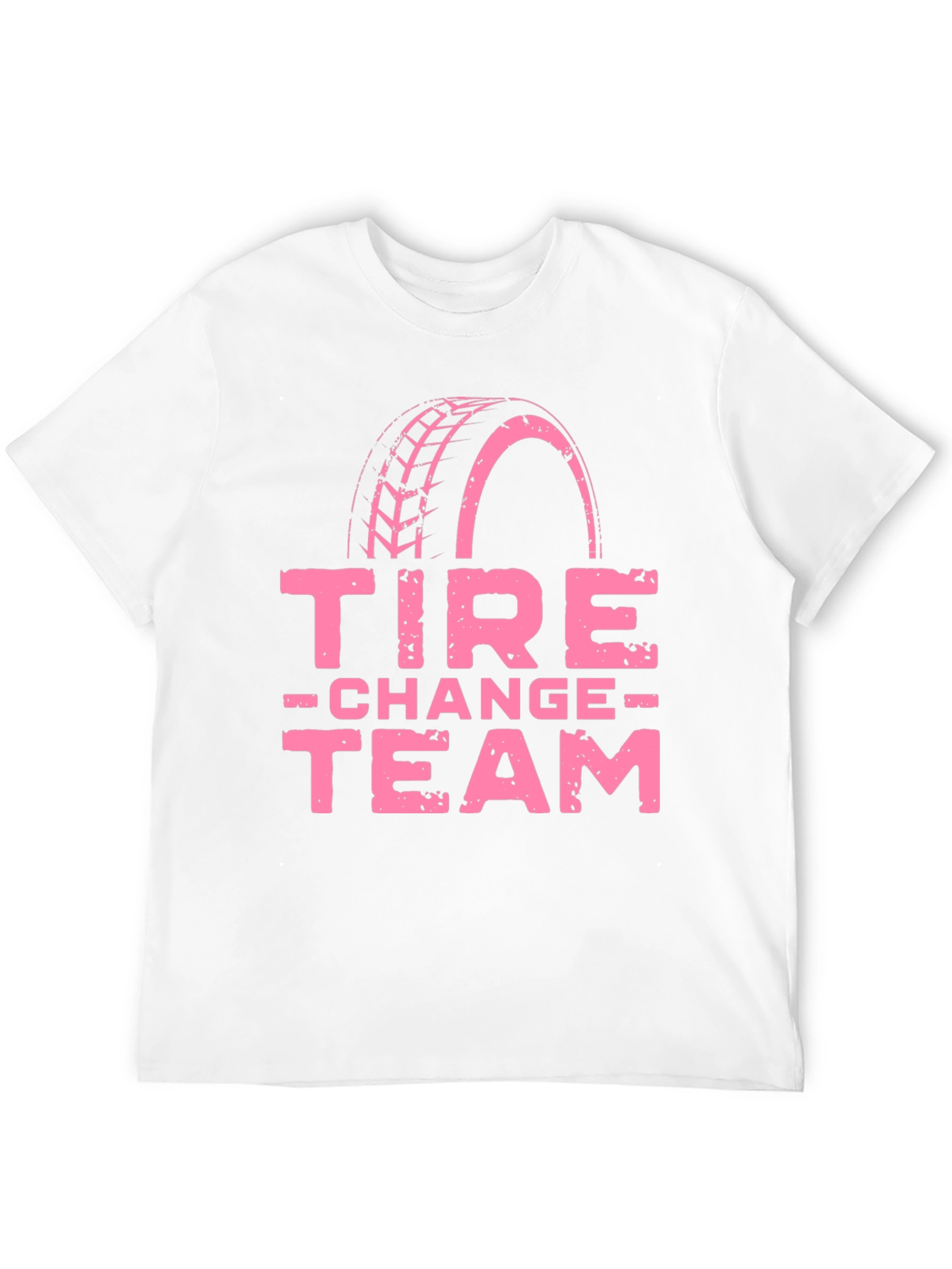 Tire Change Team Graphic T-Shirt - Pink Print