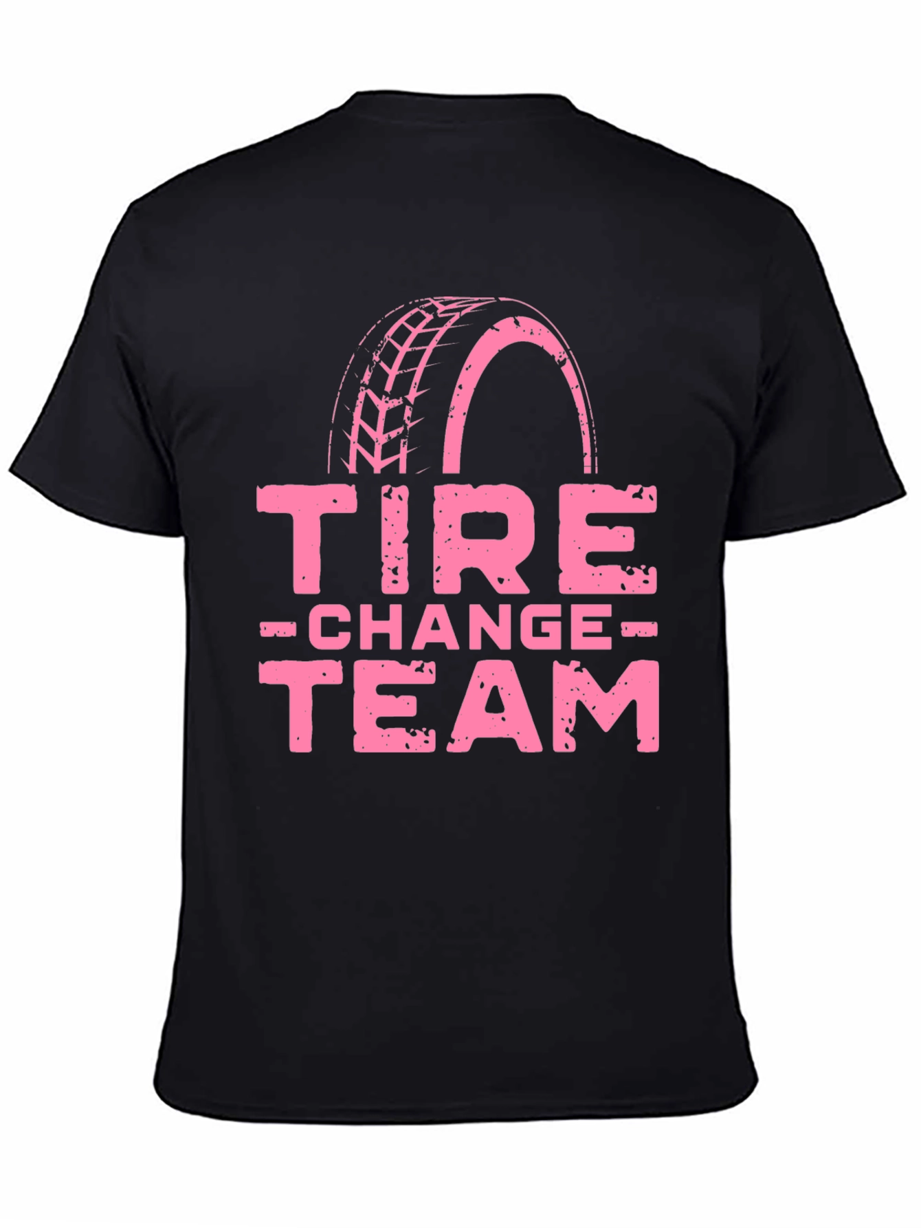 Tire Change Team Graphic T-Shirt - Pink Print