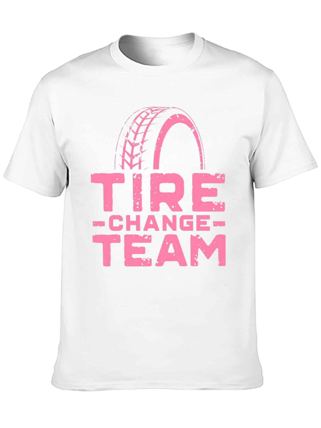 Tire Change Team Graphic T-Shirt - Pink Print