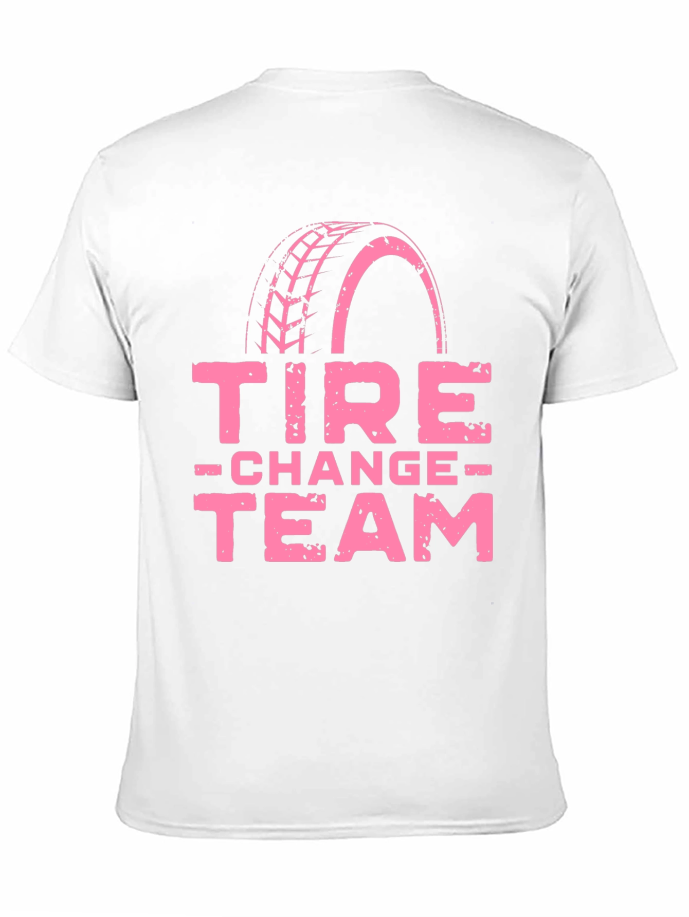 Tire Change Team Graphic T-Shirt - Pink Print