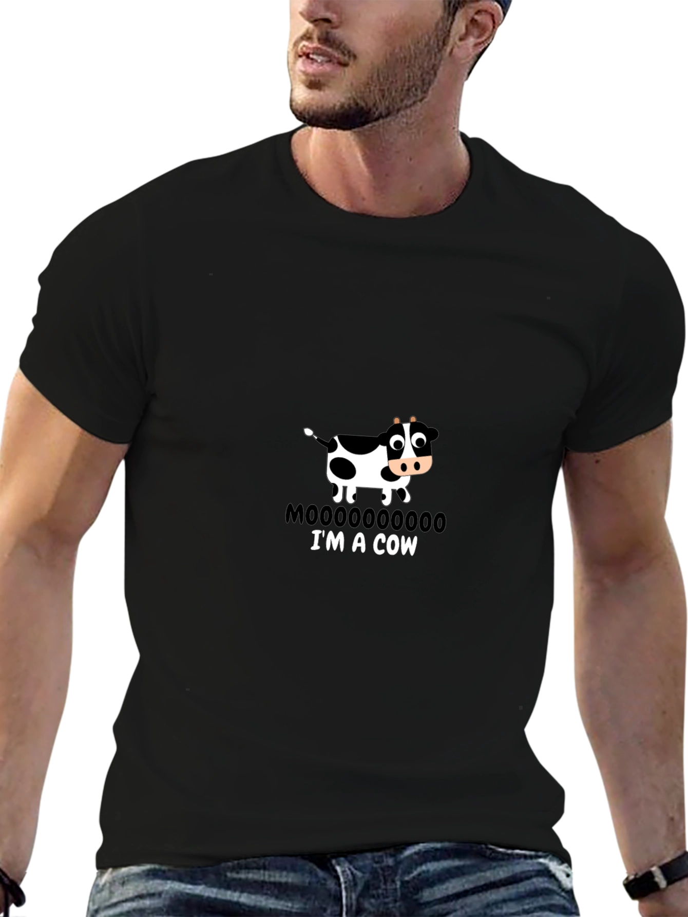 Funny Im a Cow Black T-Shirt