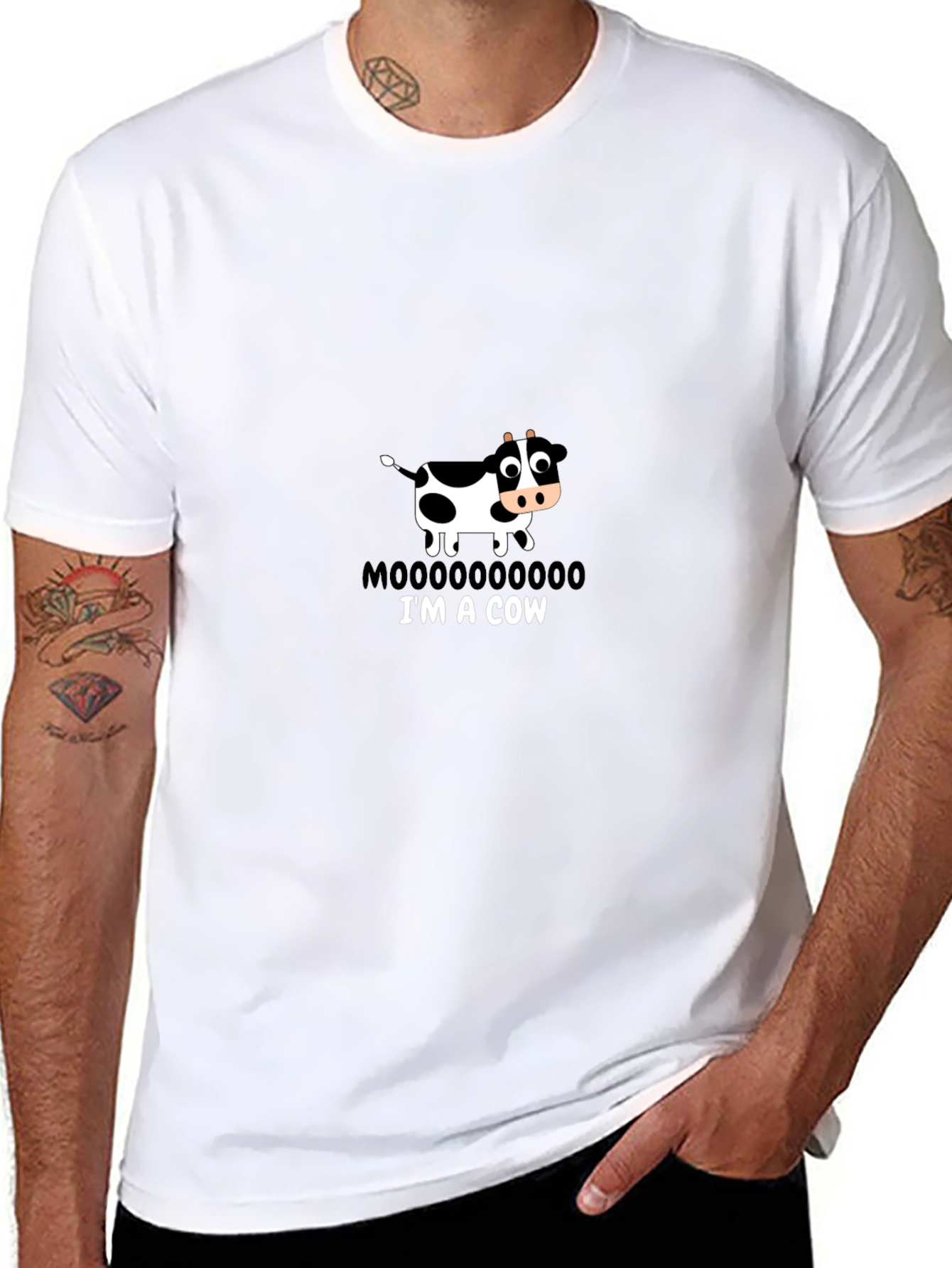 Funny Im a Cow Black T-Shirt