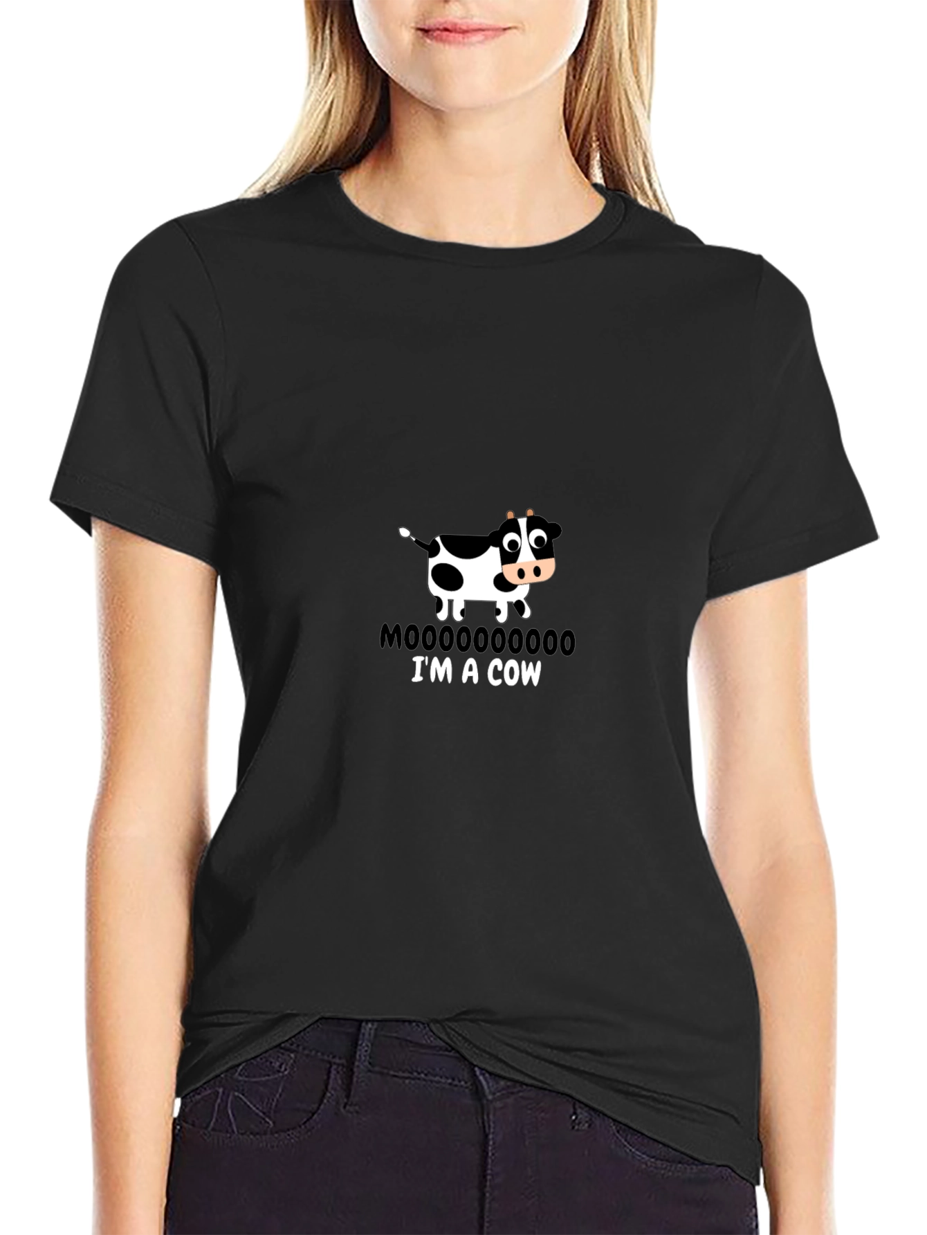 Funny Im a Cow Black T-Shirt