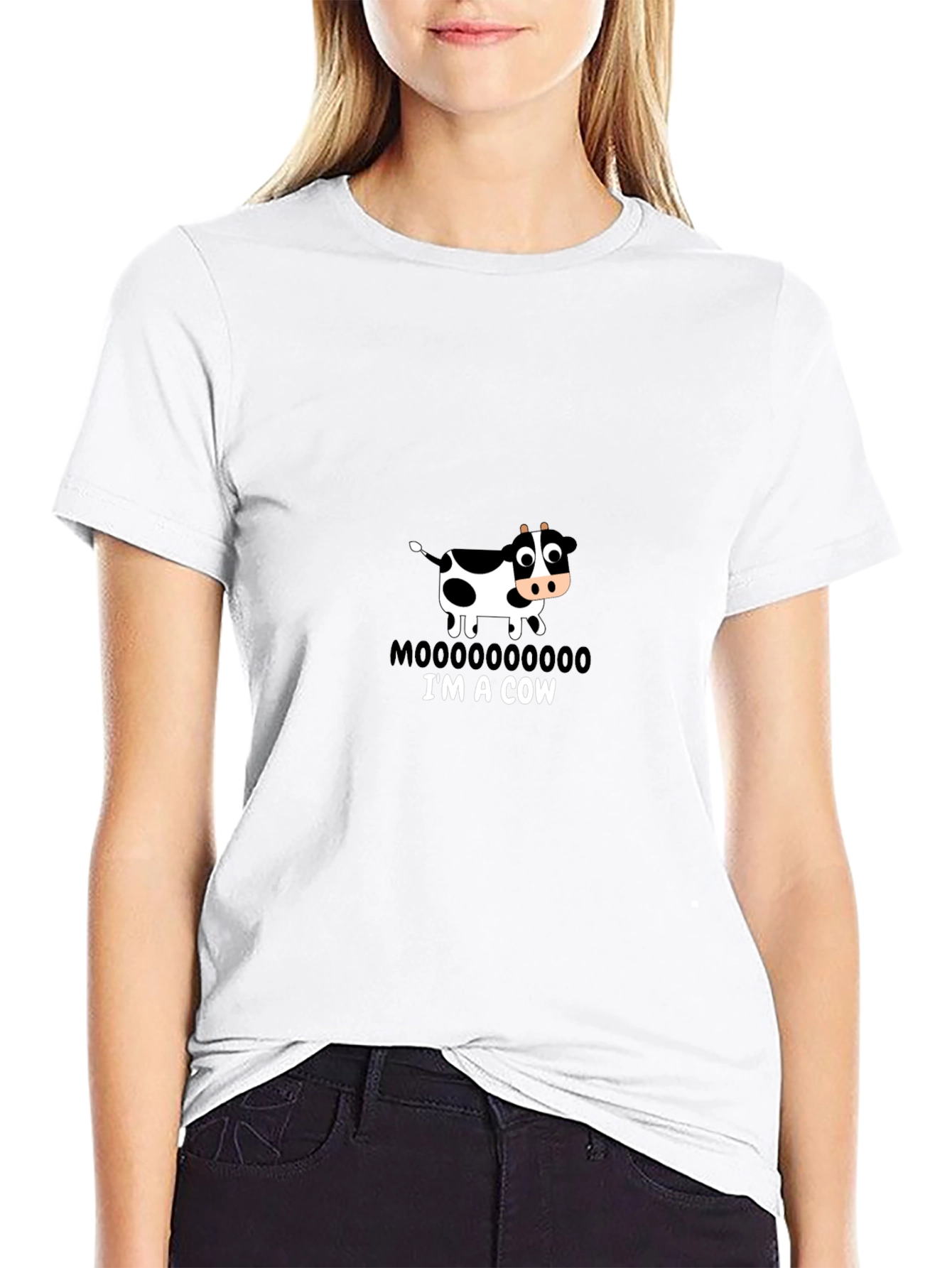 Funny Im a Cow Black T-Shirt