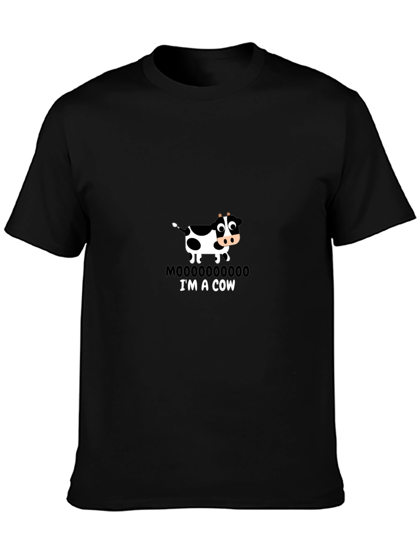 Funny Im a Cow Black T-Shirt