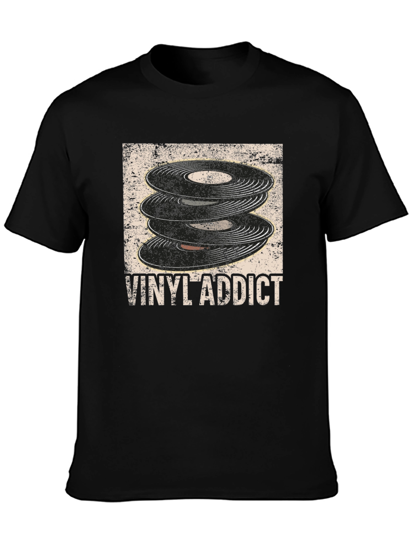 Vinyl Addict Graphic T-Shirt - Music Lover Tee