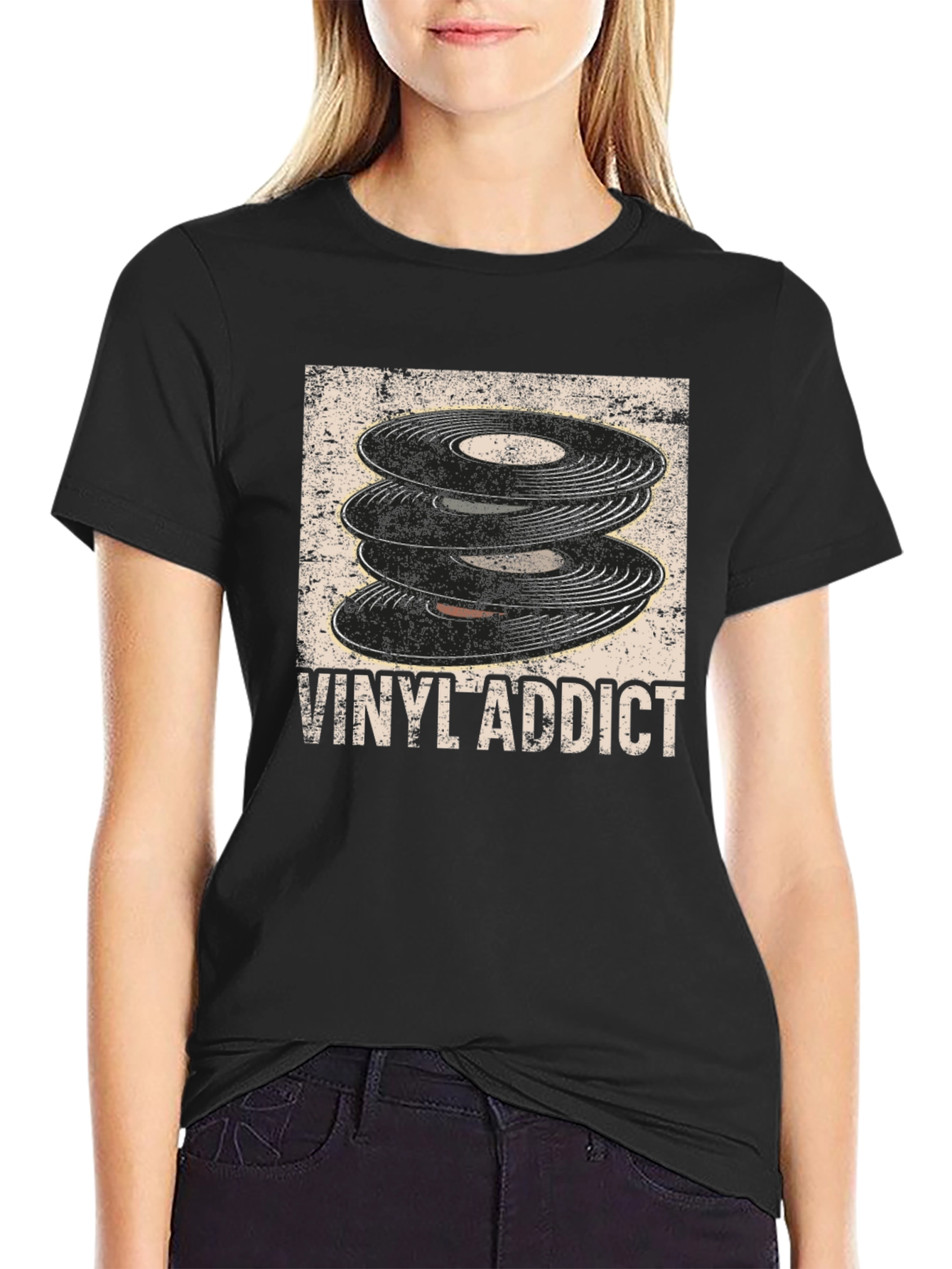 Vinyl Addict Graphic T-Shirt - Music Lover Tee