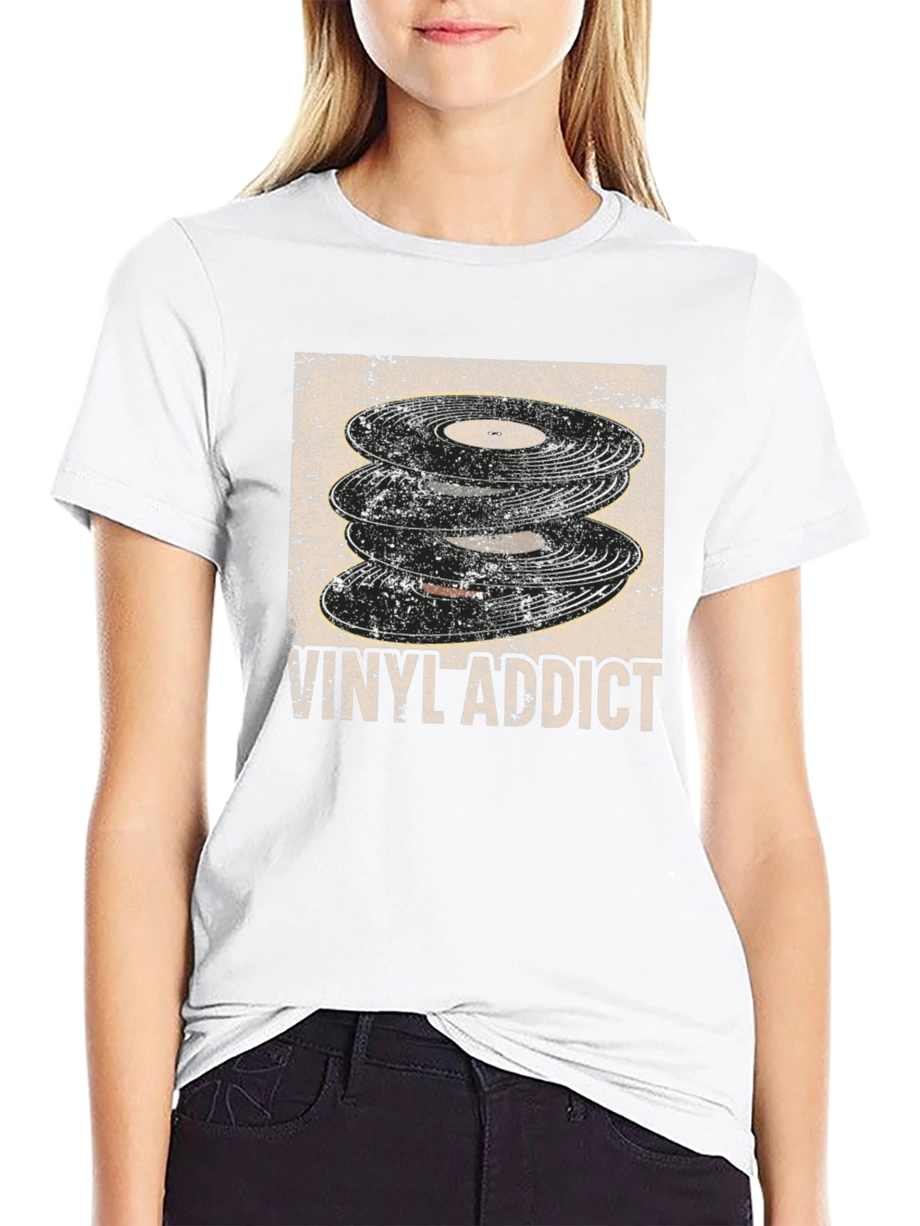 Vinyl Addict Graphic T-Shirt - Music Lover Tee