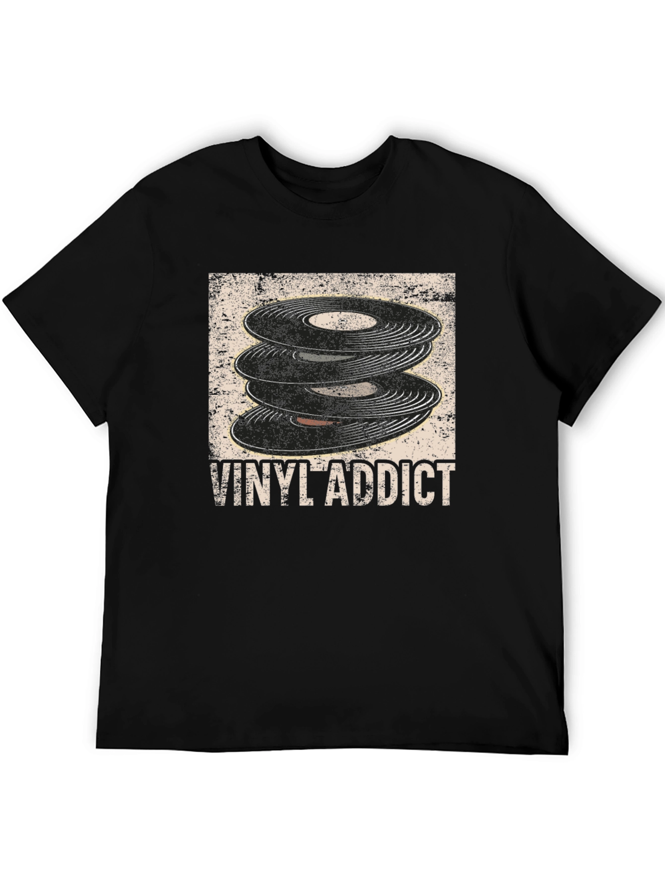 Vinyl Addict Graphic T-Shirt - Music Lover Tee