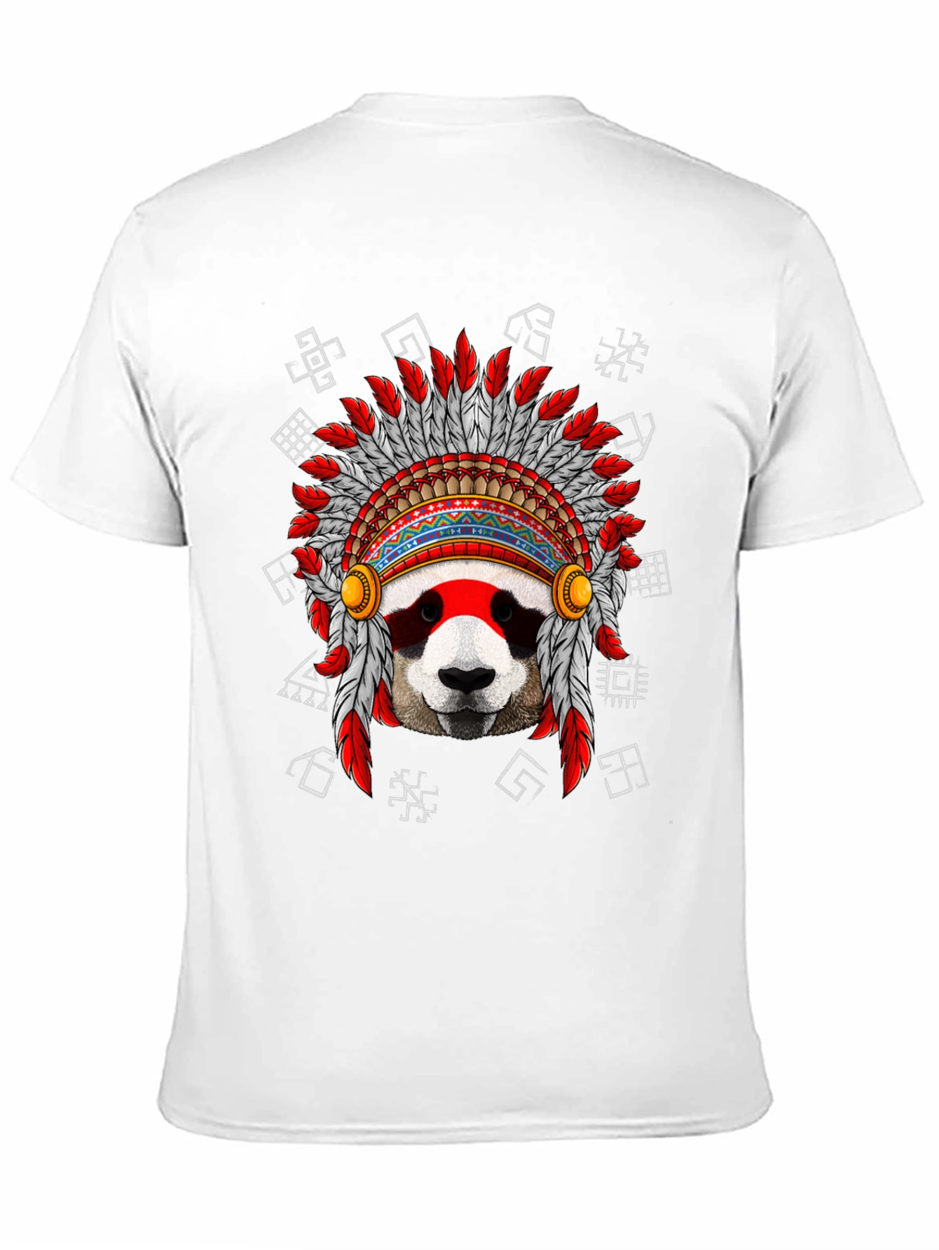 Panda Indian Headdress Graphic T-Shirt