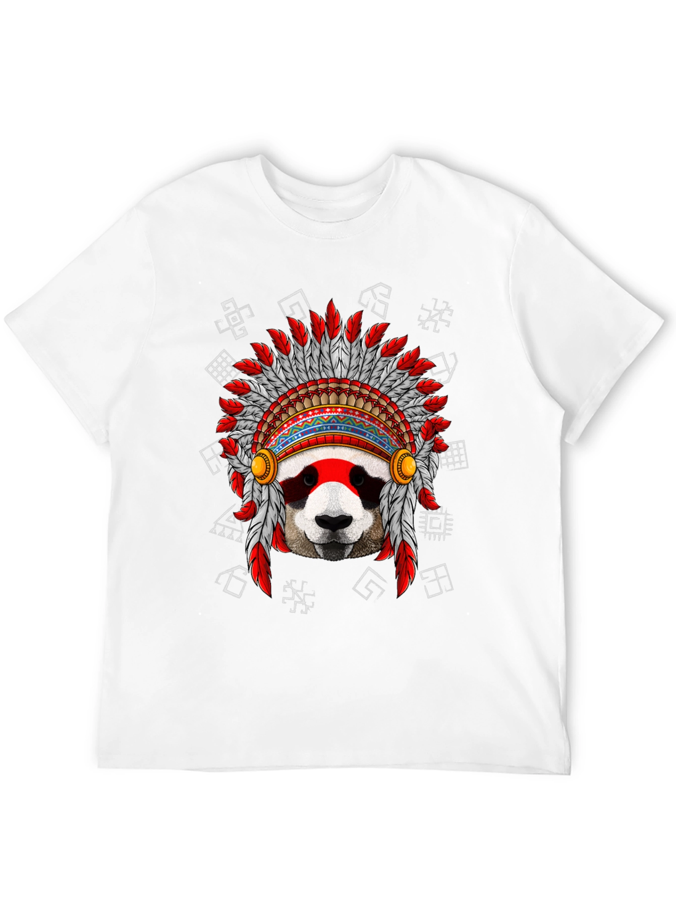 Panda Indian Headdress Graphic T-Shirt