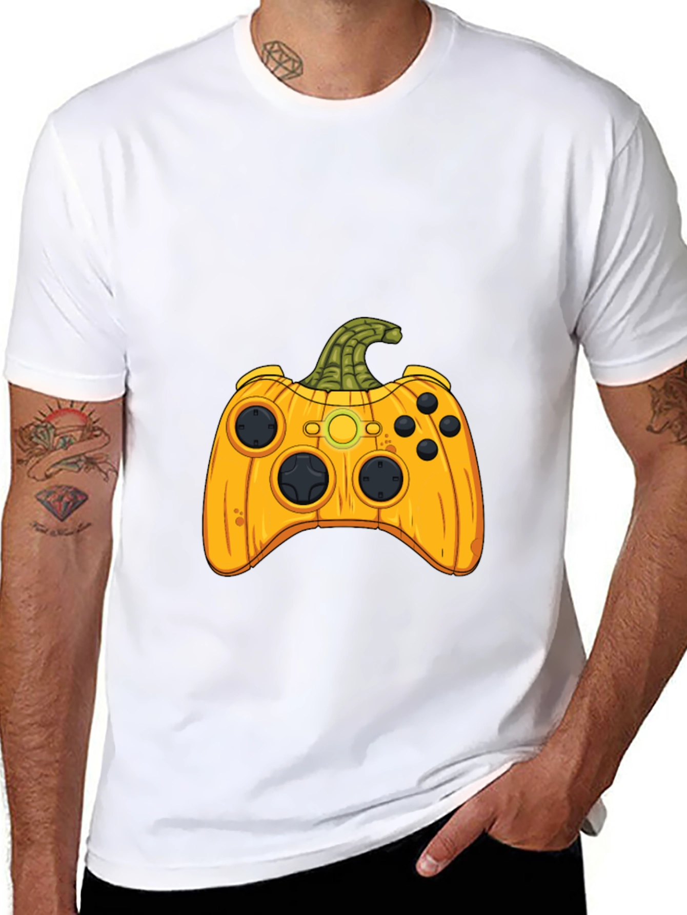 Gamer Halloween Pumpkin Controller T-Shirt