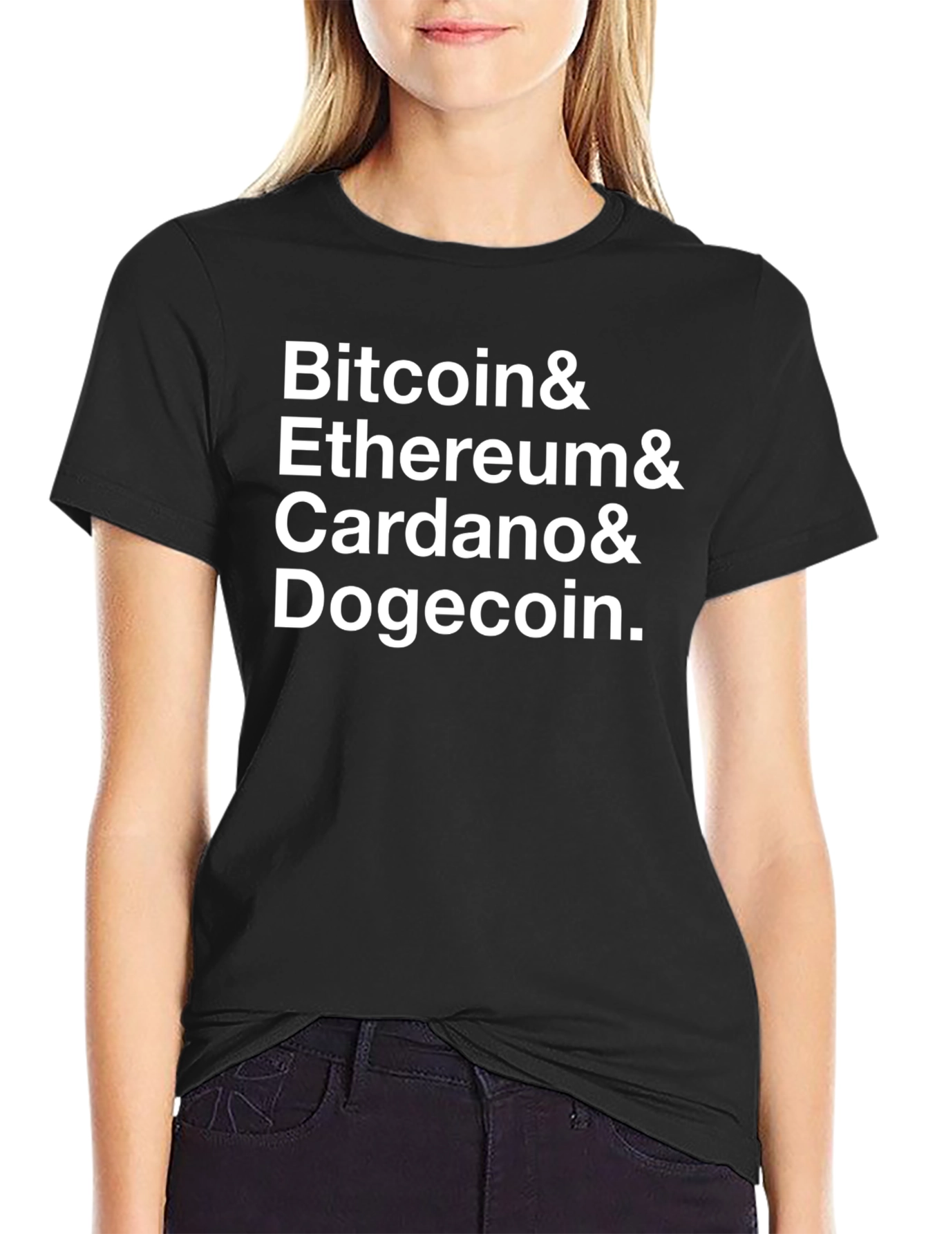 Crypto Tee: Bitcoin Ethereum Cardano Dogecoin