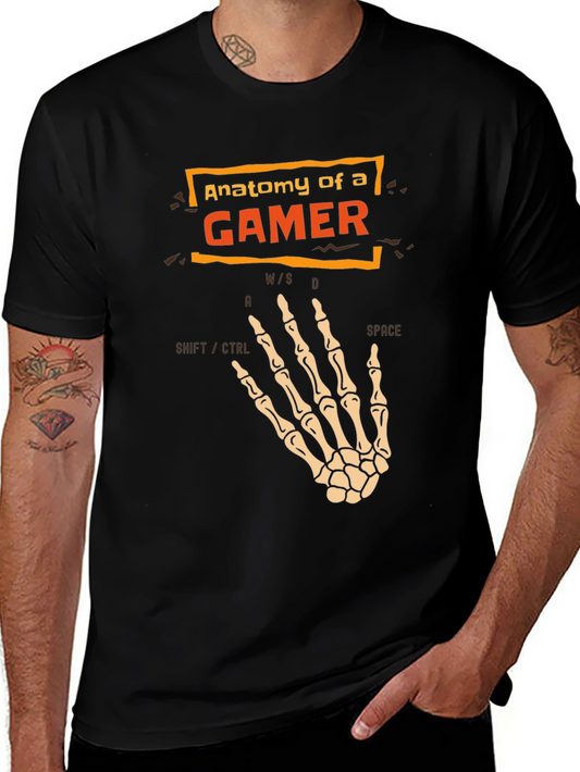 Anatomy of a Gamer T-Shirt - Skeleton Hand Design
