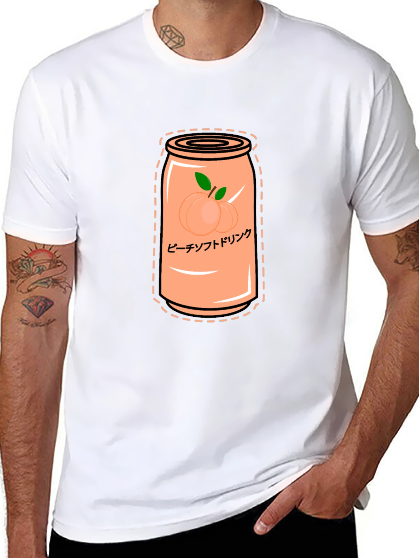 Peach Soda Graphic Tee - Trendy Unisex Shirt