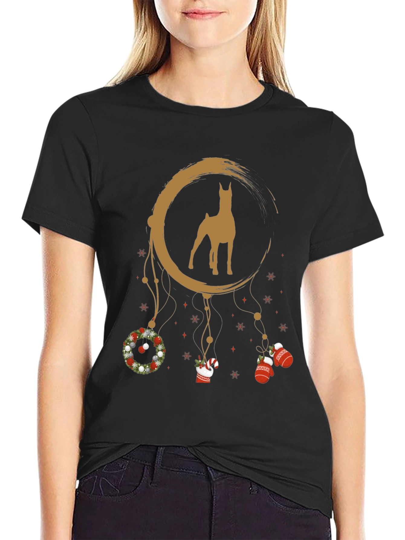 Doberman Christmas Dreamcatcher Graphic Tee