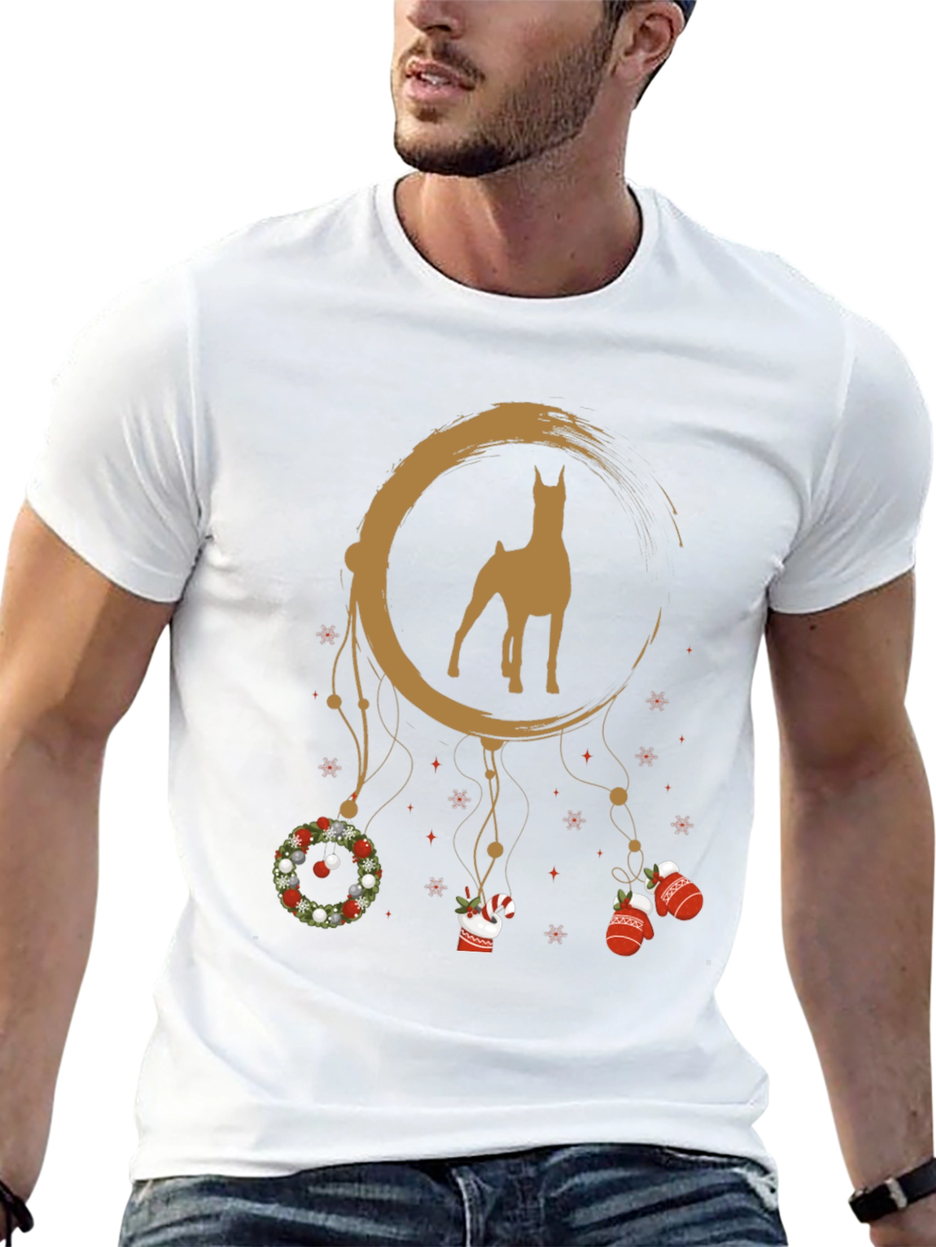 Doberman Christmas Dreamcatcher Graphic Tee