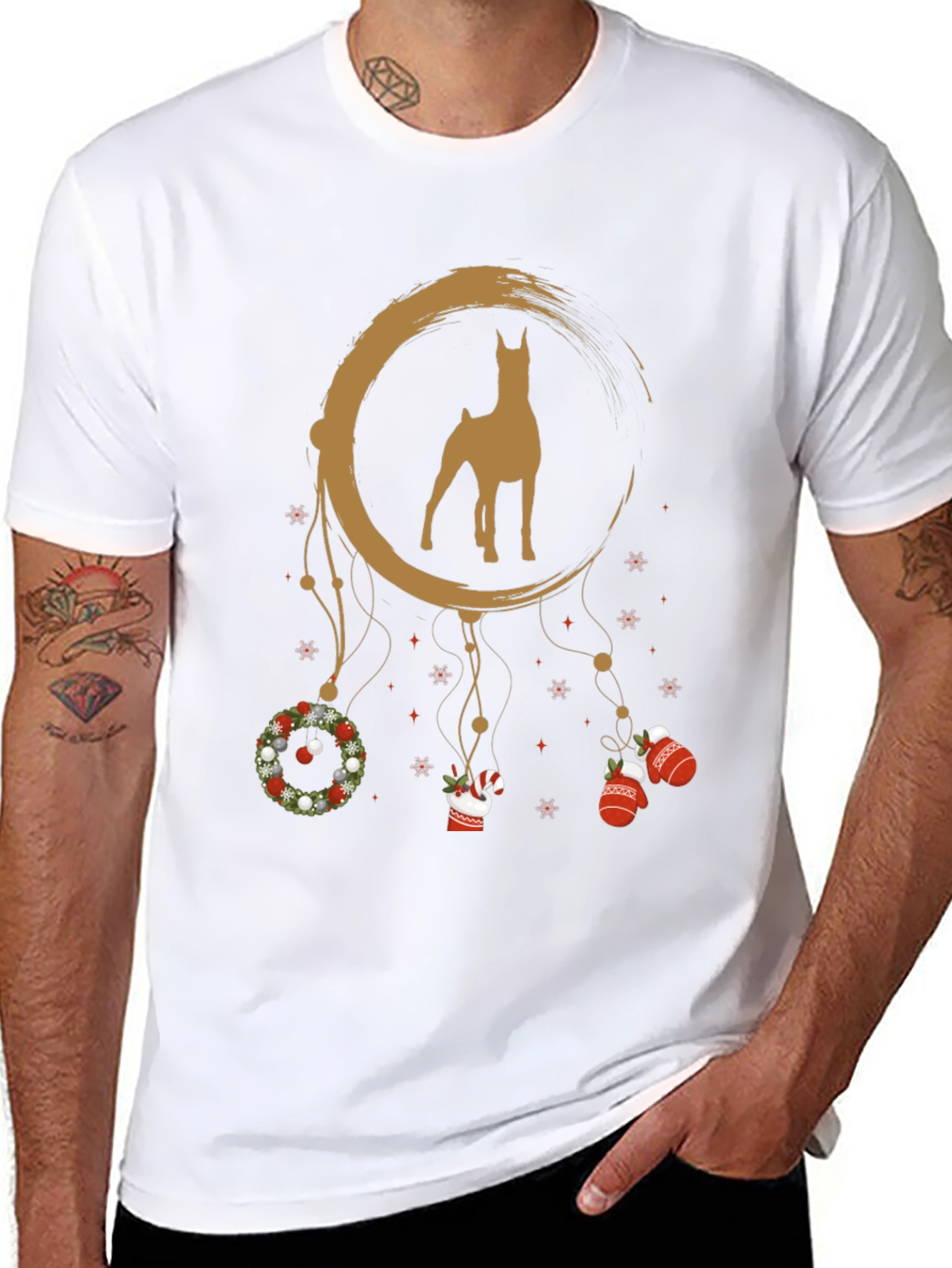 Doberman Christmas Dreamcatcher Graphic Tee