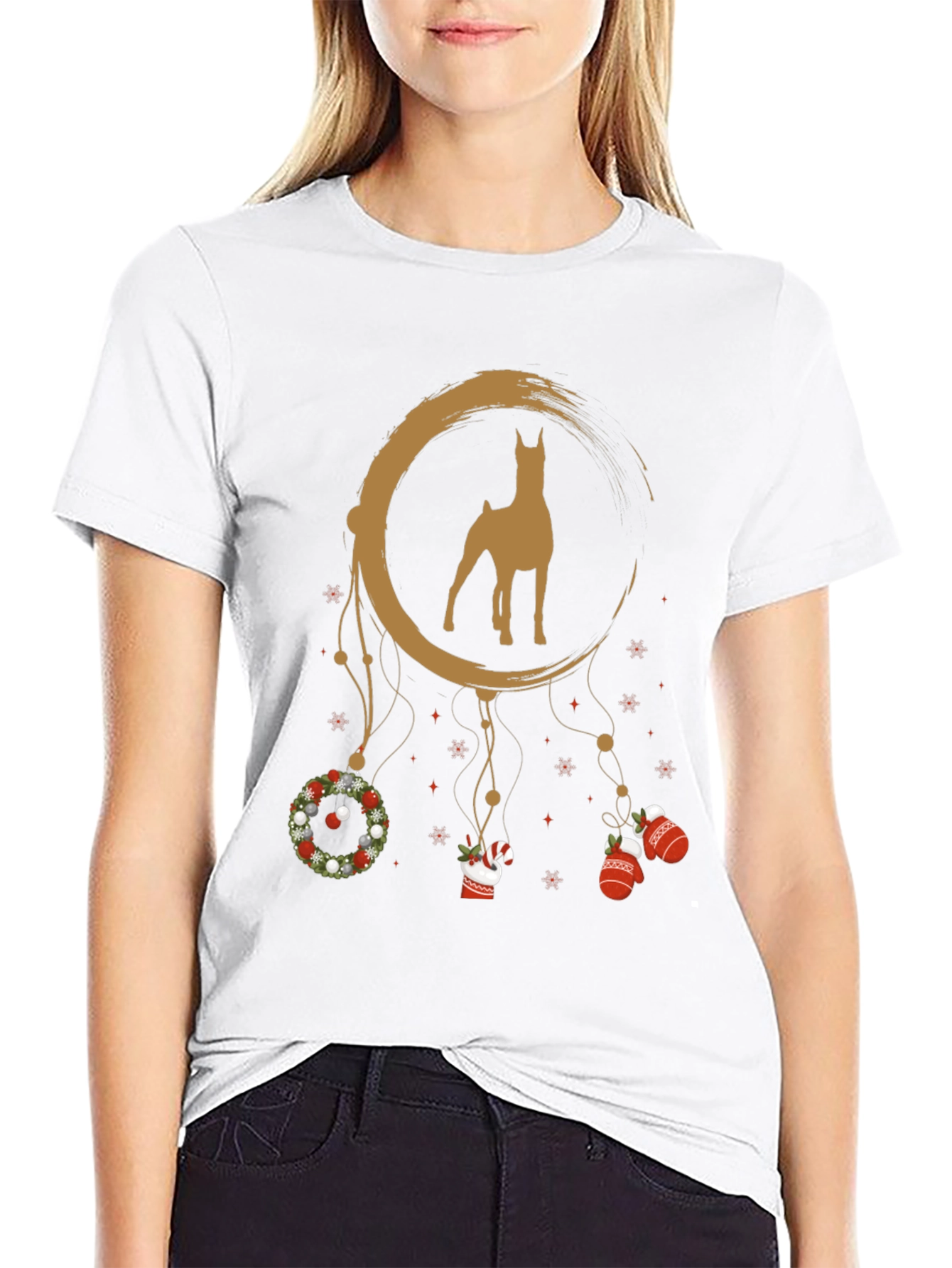 Doberman Christmas Dreamcatcher Graphic Tee