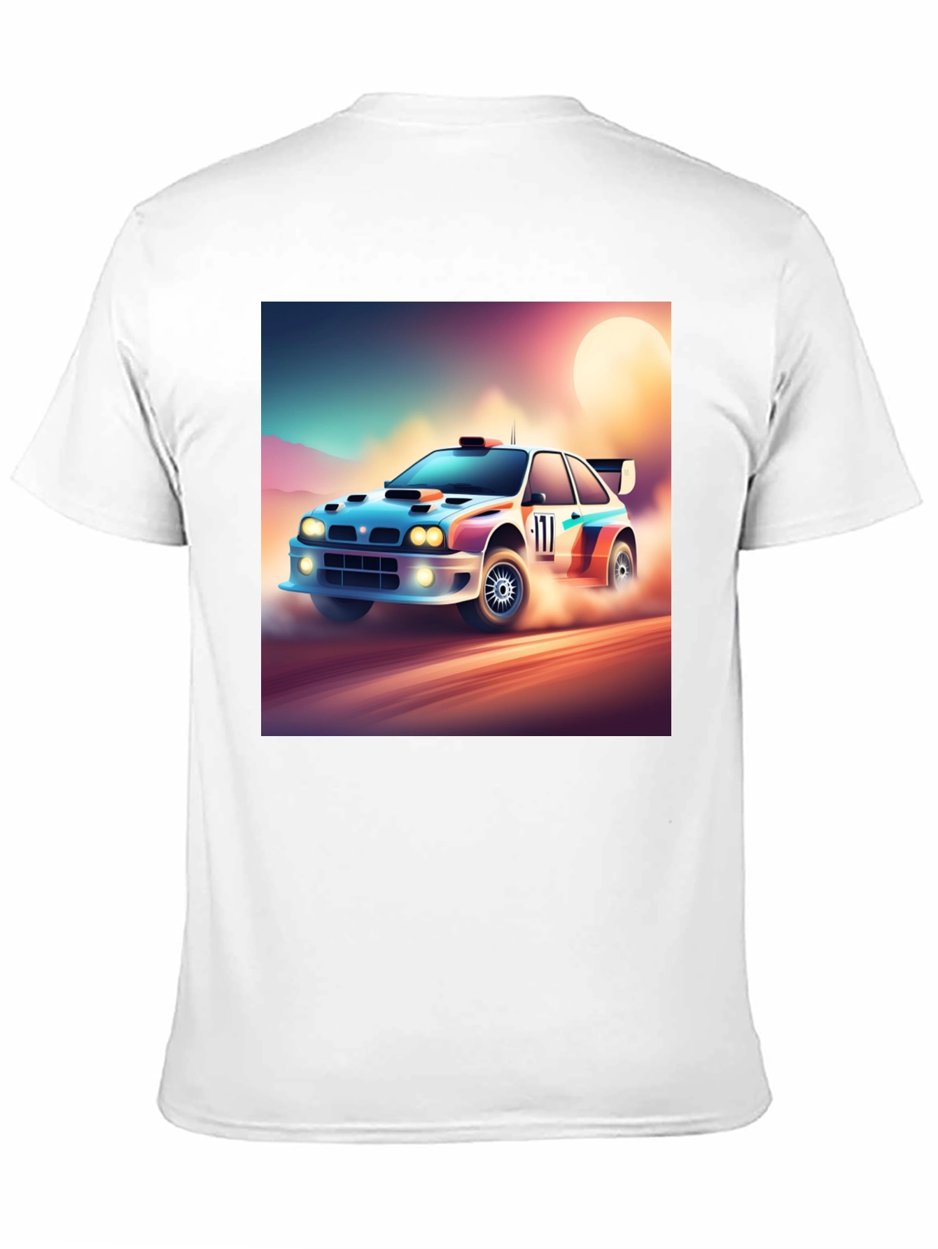 Rally Car Graphic Tee - Black Cotton Shirt