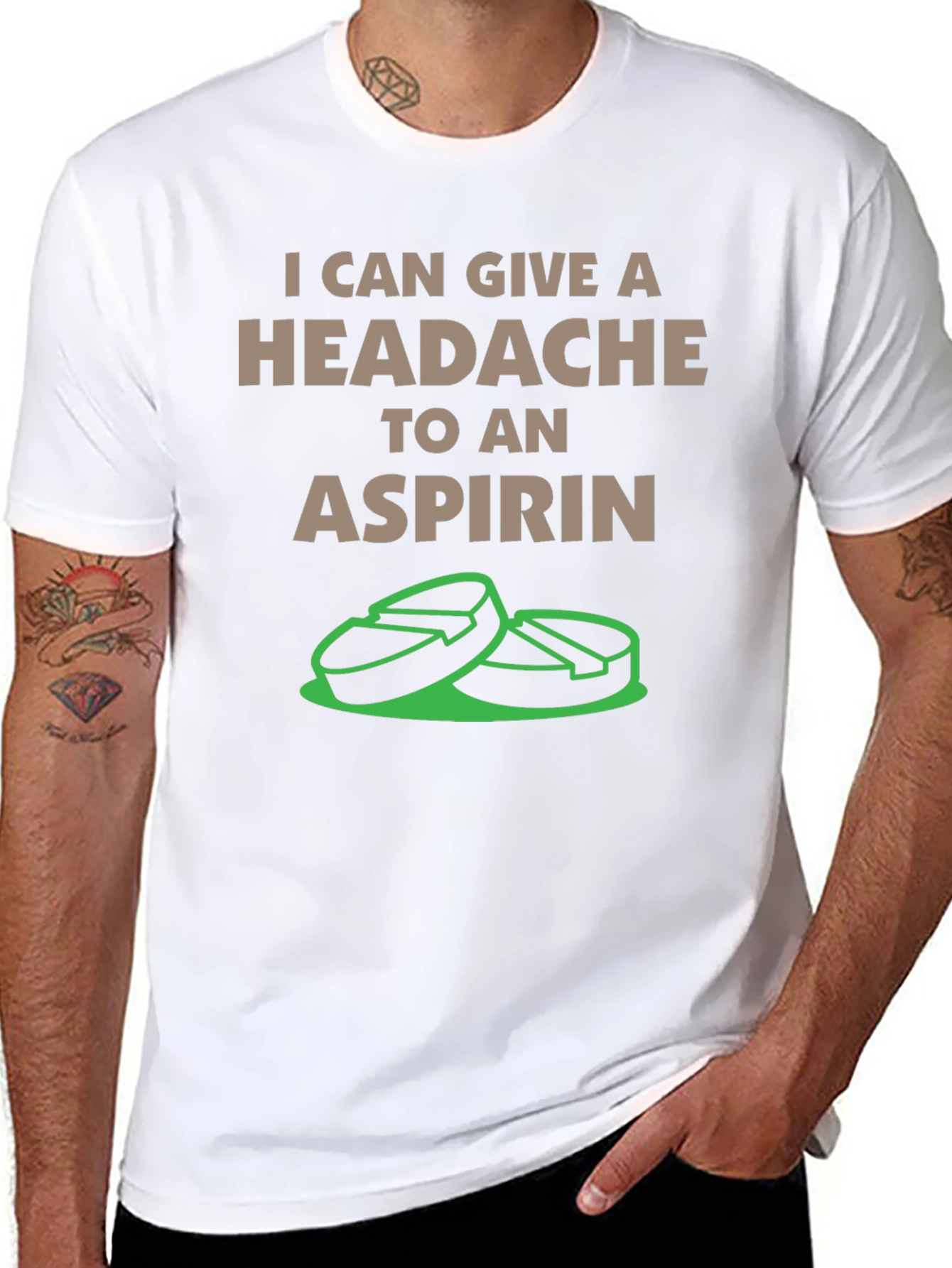 Funny Aspirin Headache Graphic T-Shirt
