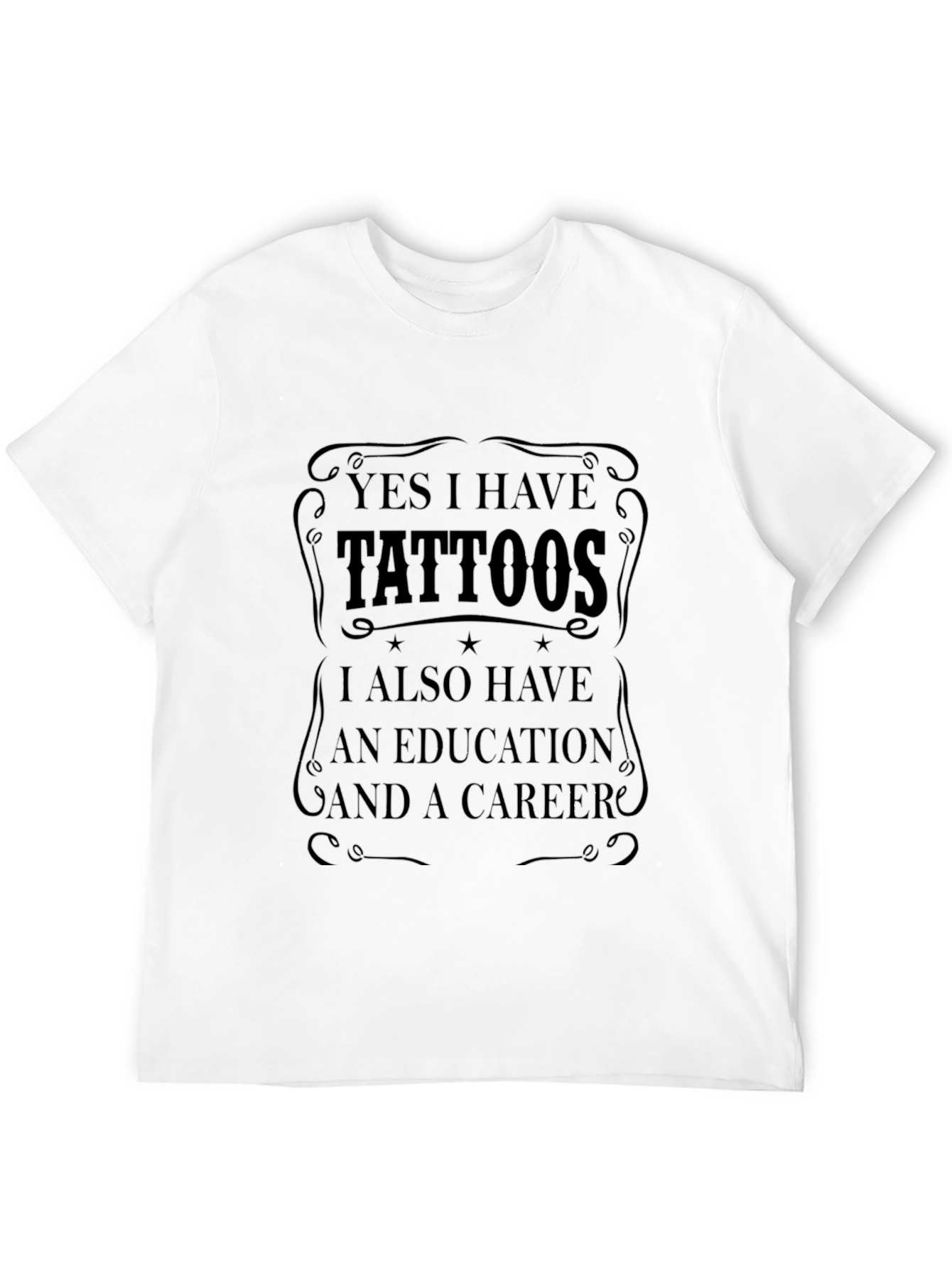 Tattooed & Educated Black Graphic T-Shirt