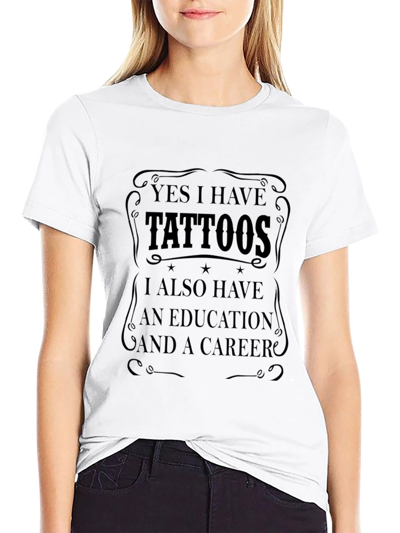 Tattooed & Educated Black Graphic T-Shirt