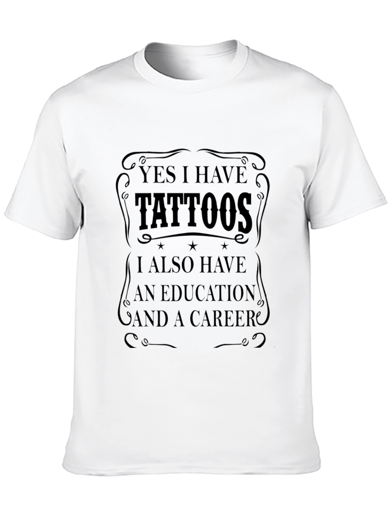 Tattooed & Educated Black Graphic T-Shirt