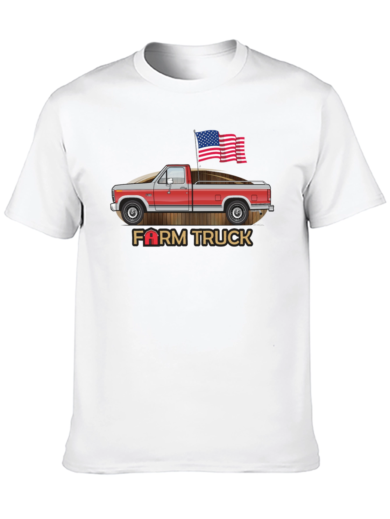 Farm Truck Graphic Tee - Patriotic American Flag
