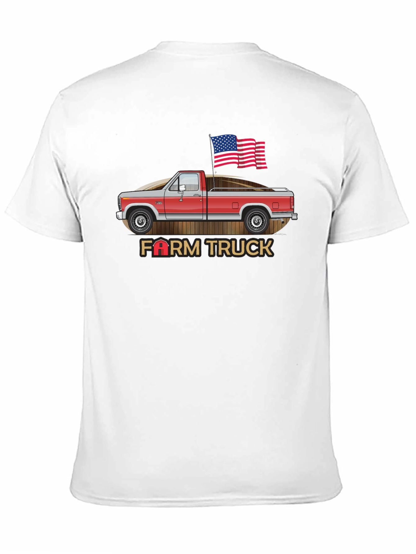 Farm Truck Graphic Tee - Patriotic American Flag