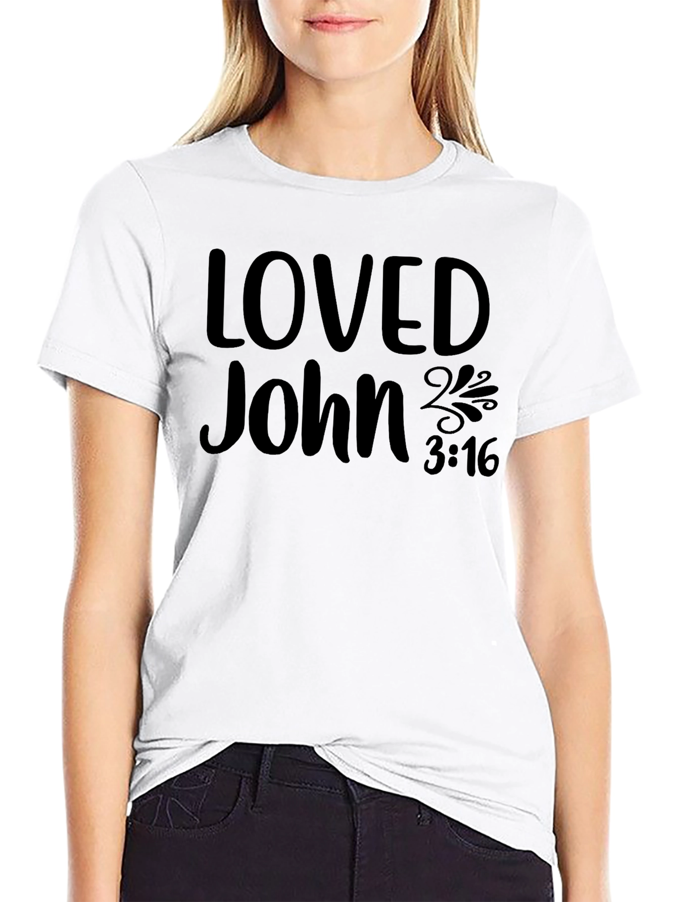 Loved John 3:16 Christian Black T-Shirt