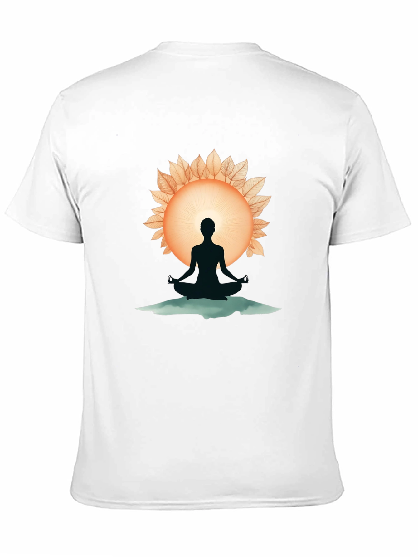 Meditative Silhouette Graphic Tee - Black