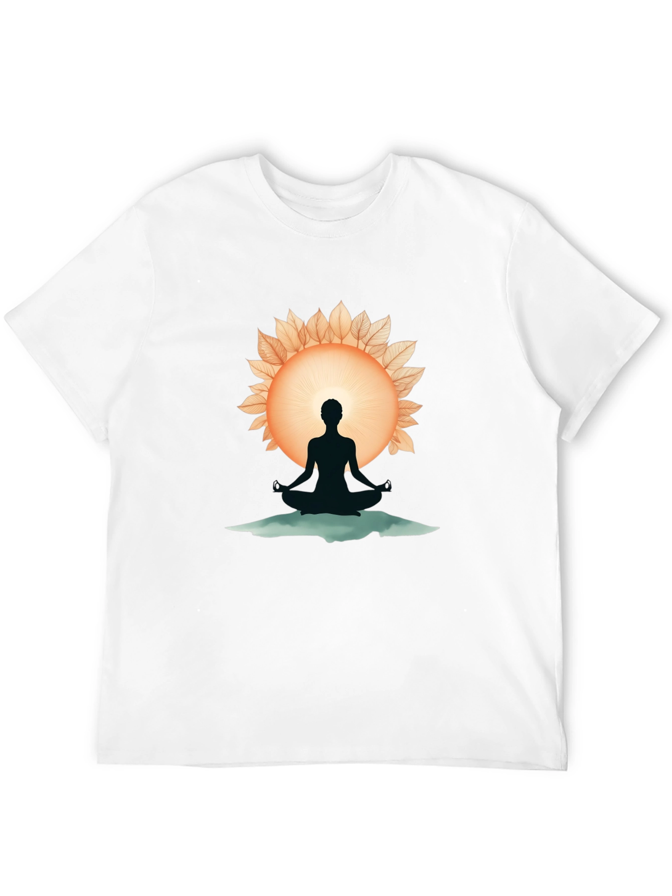 Meditative Silhouette Graphic Tee - Black
