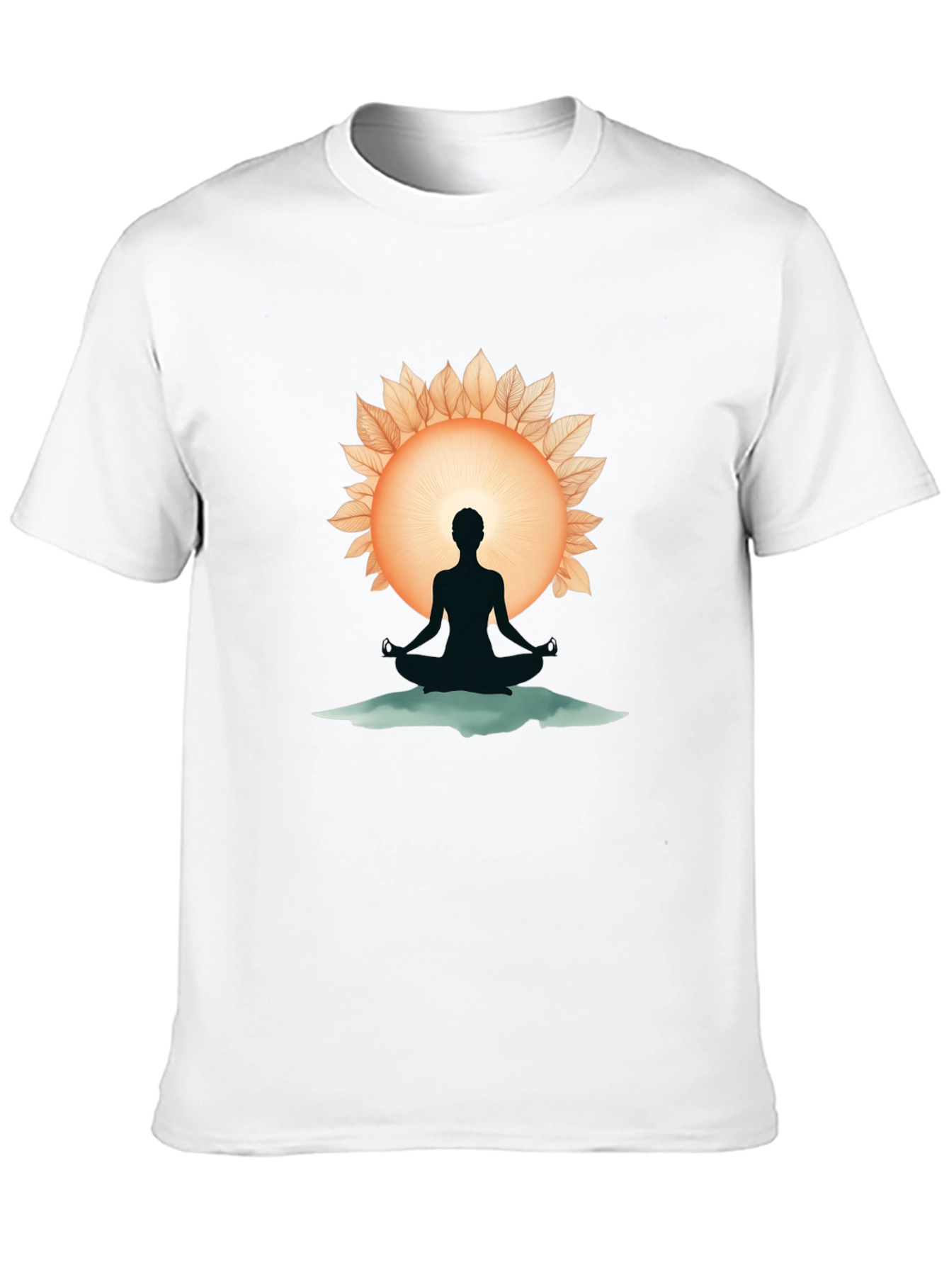 Meditative Silhouette Graphic Tee - Black