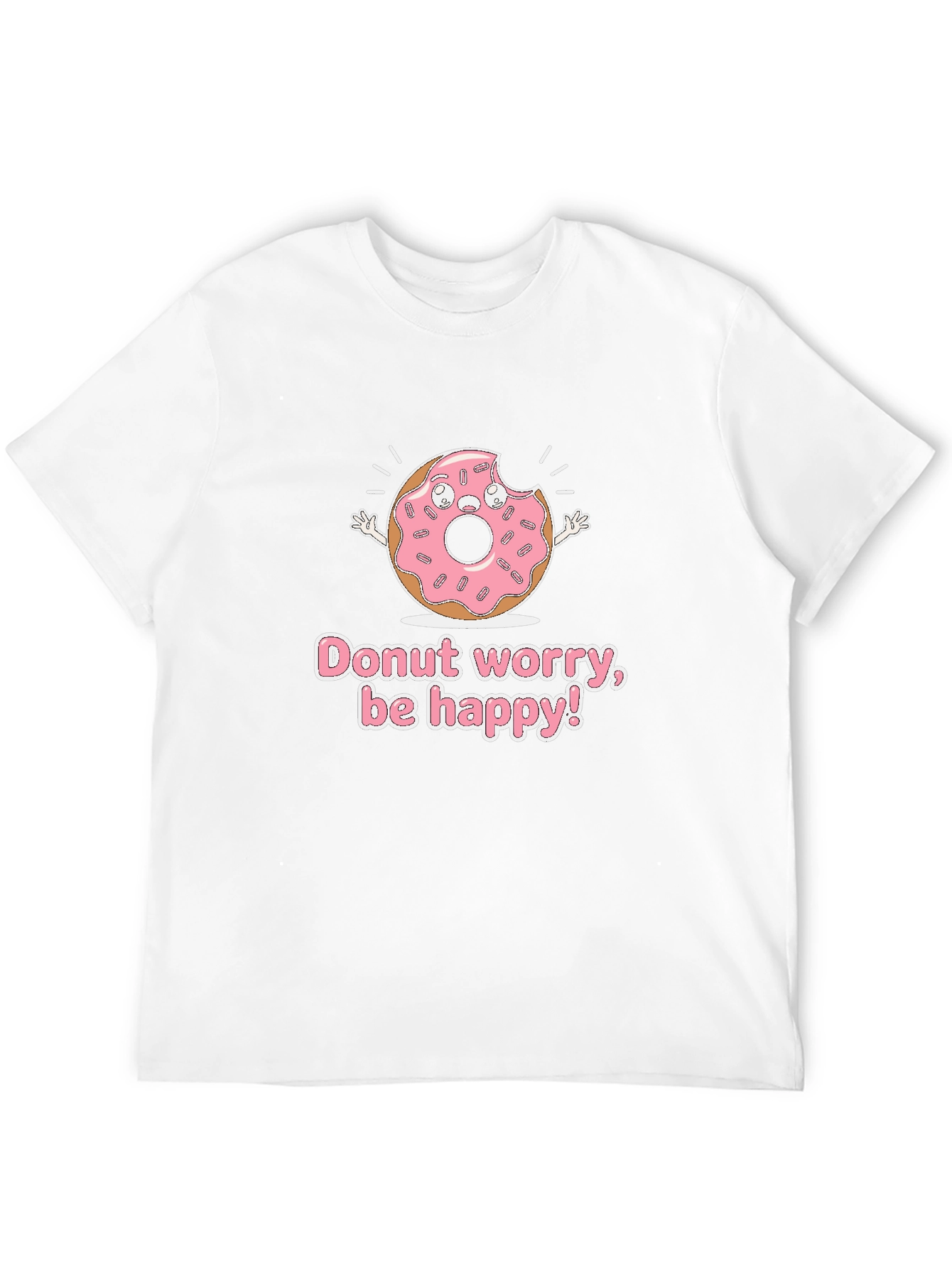 Donut Worry Be Happy Graphic T-Shirt