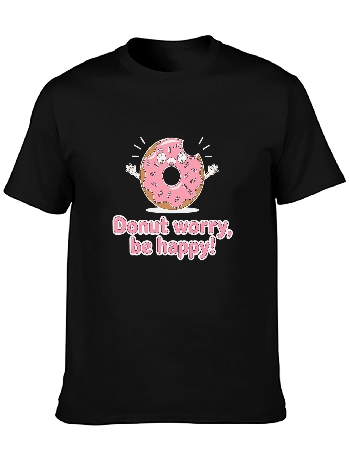 Donut Worry Be Happy Graphic T-Shirt
