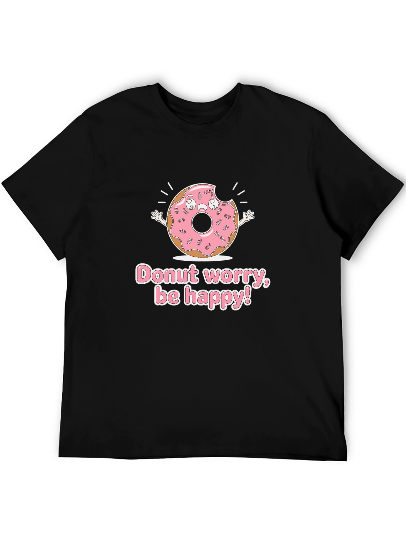 Donut Worry Be Happy Graphic T-Shirt