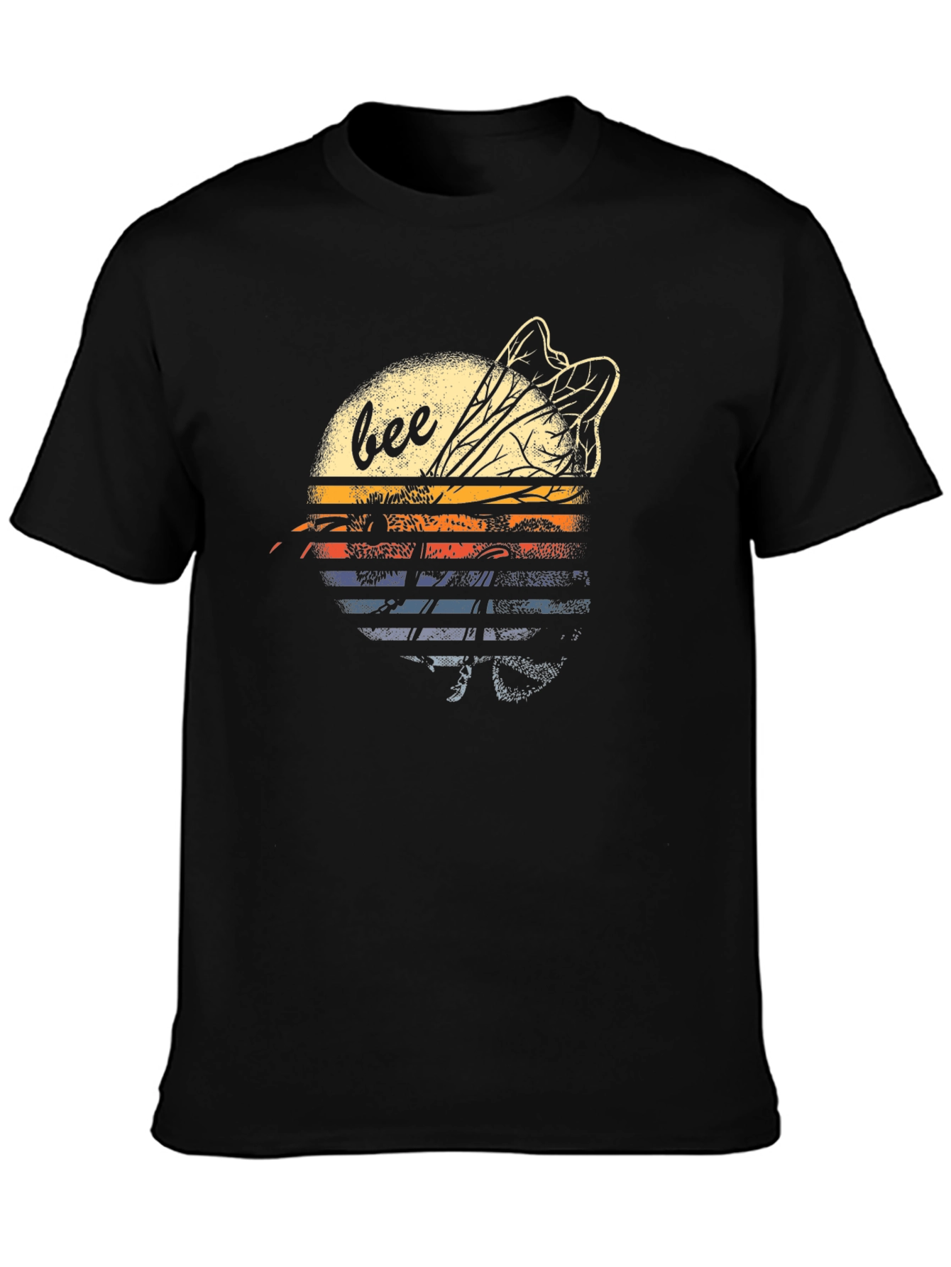 Retro Bee Graphic T-Shirt - Black
