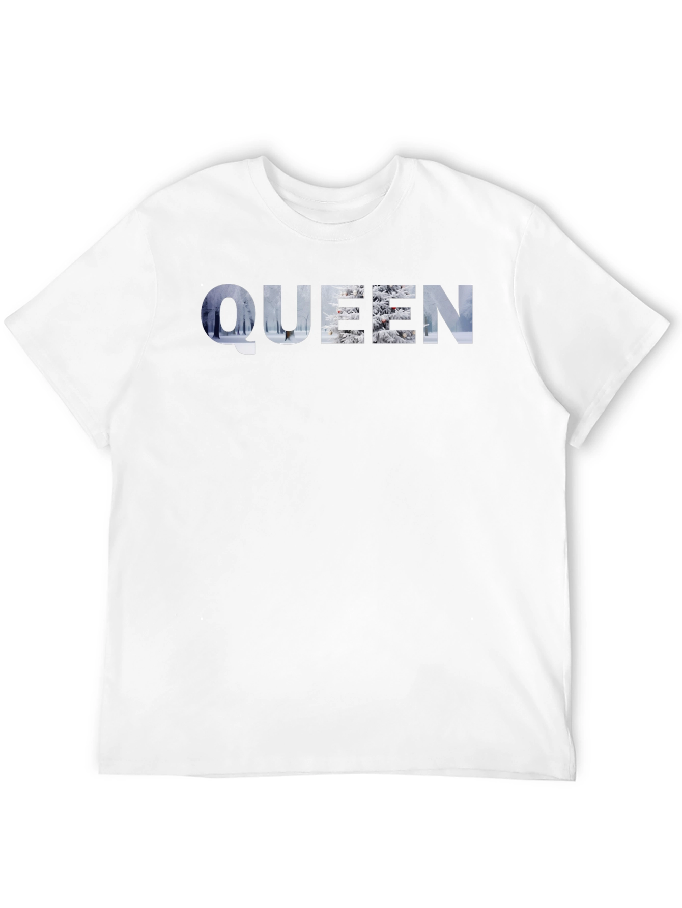 Queen Winter Scene Graphic Black T-Shirt