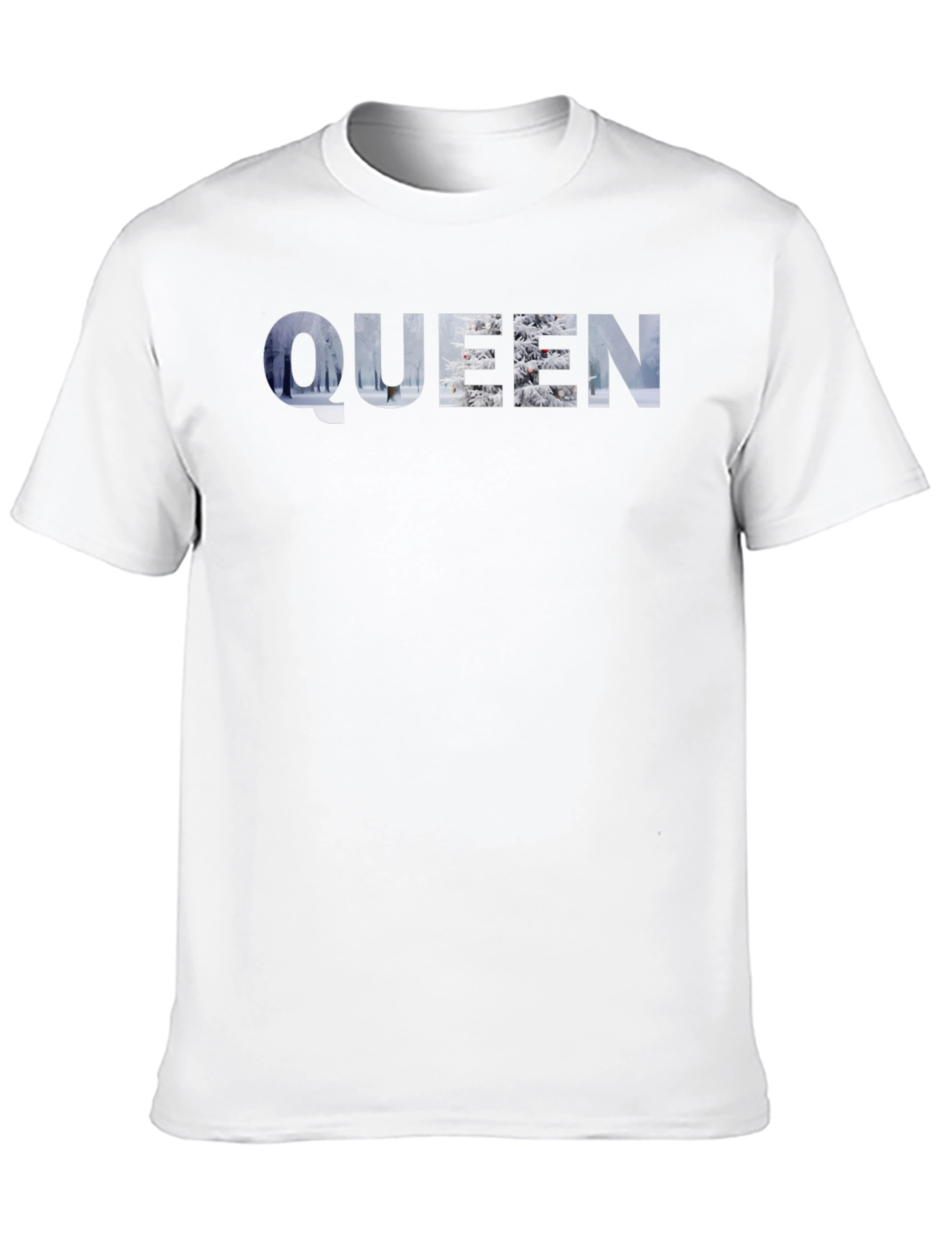 Queen Winter Scene Graphic Black T-Shirt