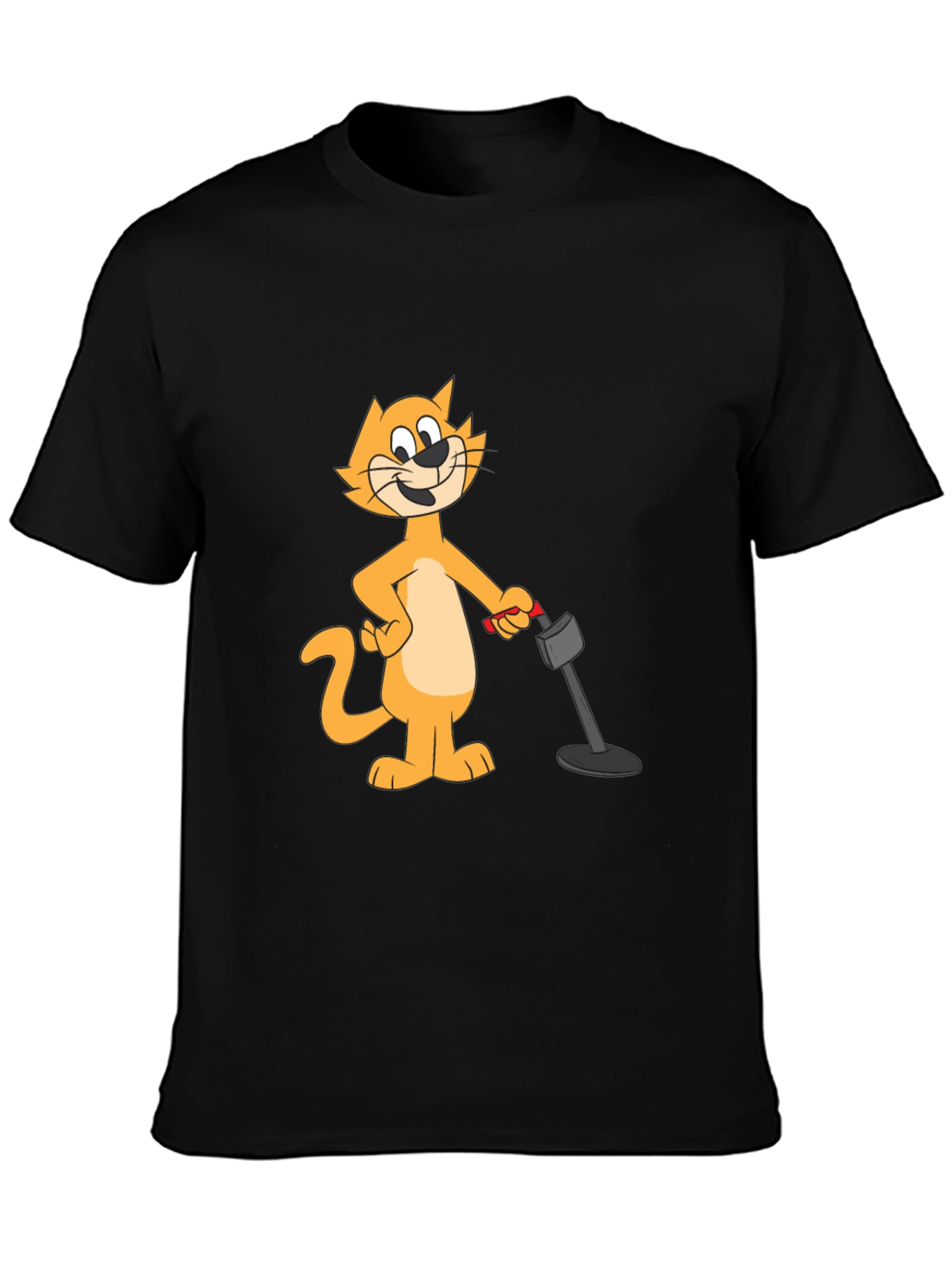 Cool Cat Cartoon Black T-Shirt