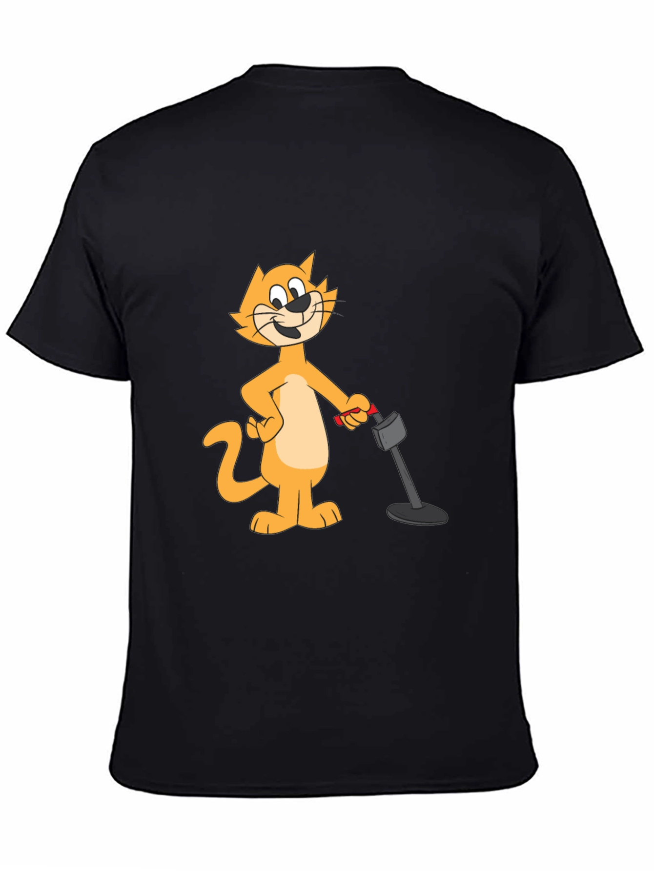 Cool Cat Cartoon Black T-Shirt