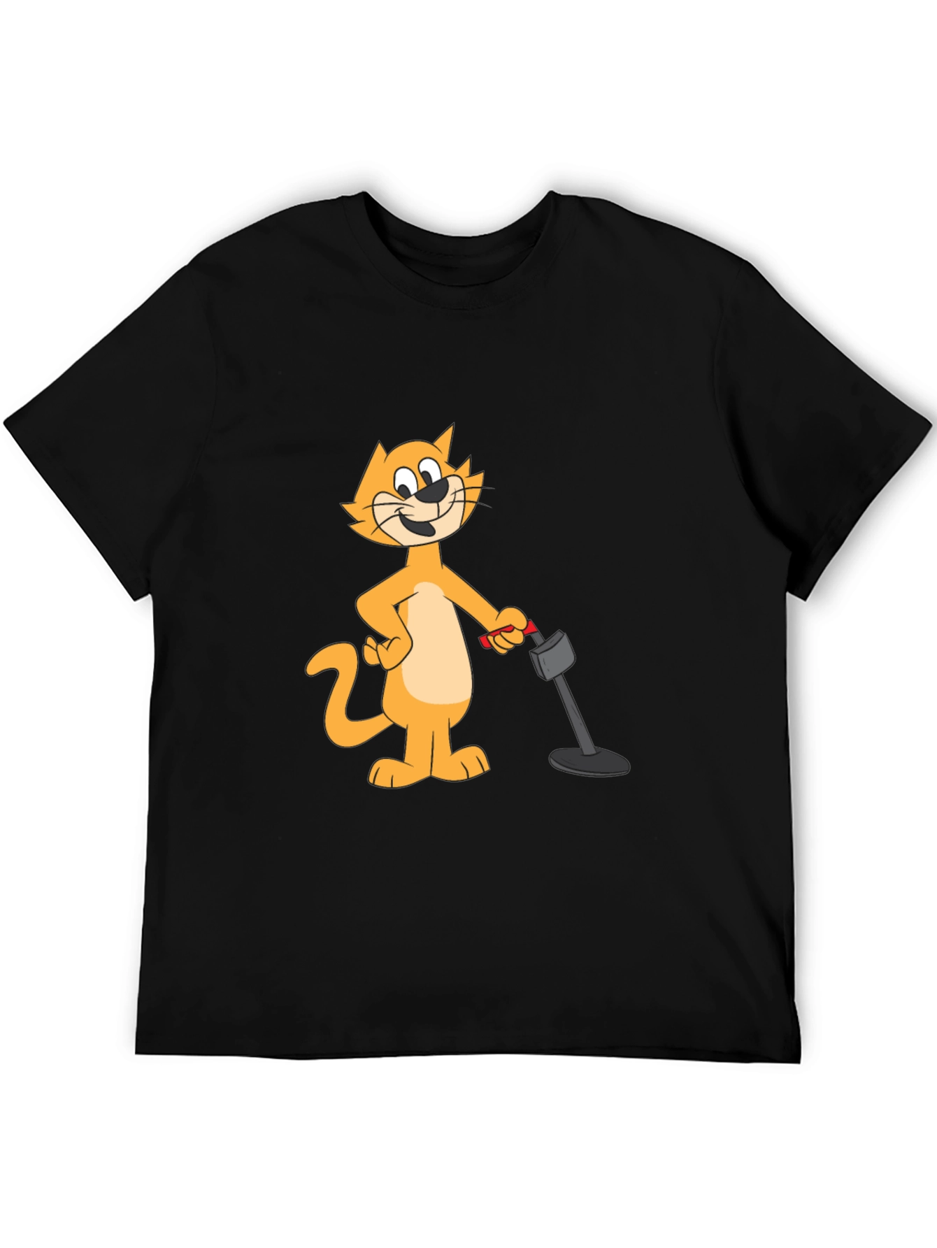 Cool Cat Cartoon Black T-Shirt