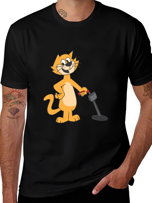 Cool Cat Cartoon Black T-Shirt