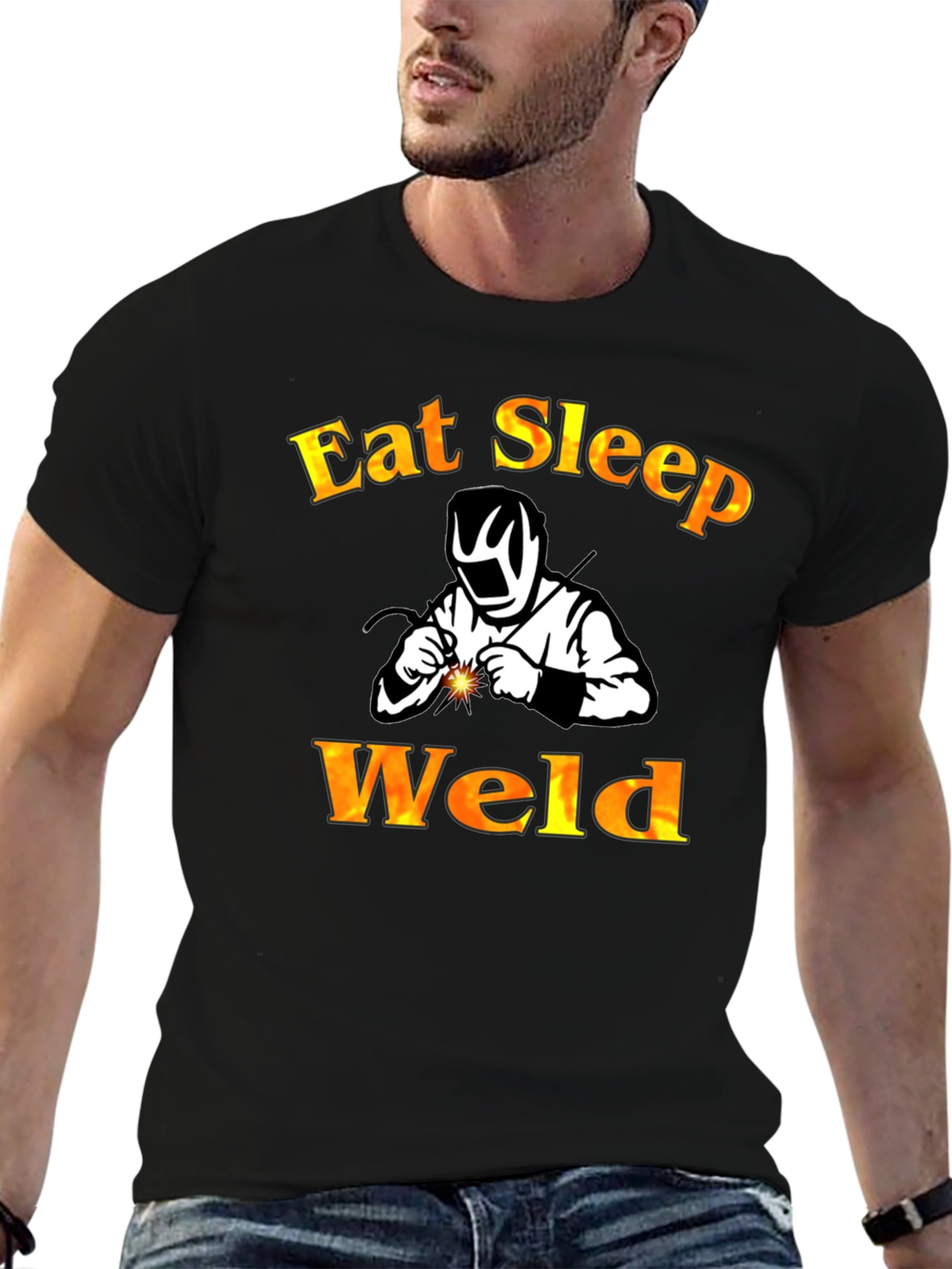 Eat Sleep Weld Black T-Shirt - Welder Apparel