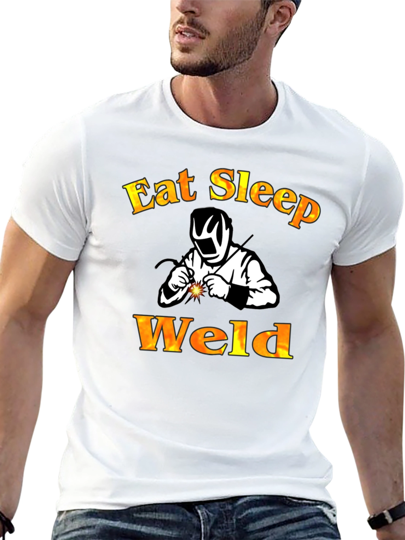 Eat Sleep Weld Black T-Shirt - Welder Apparel