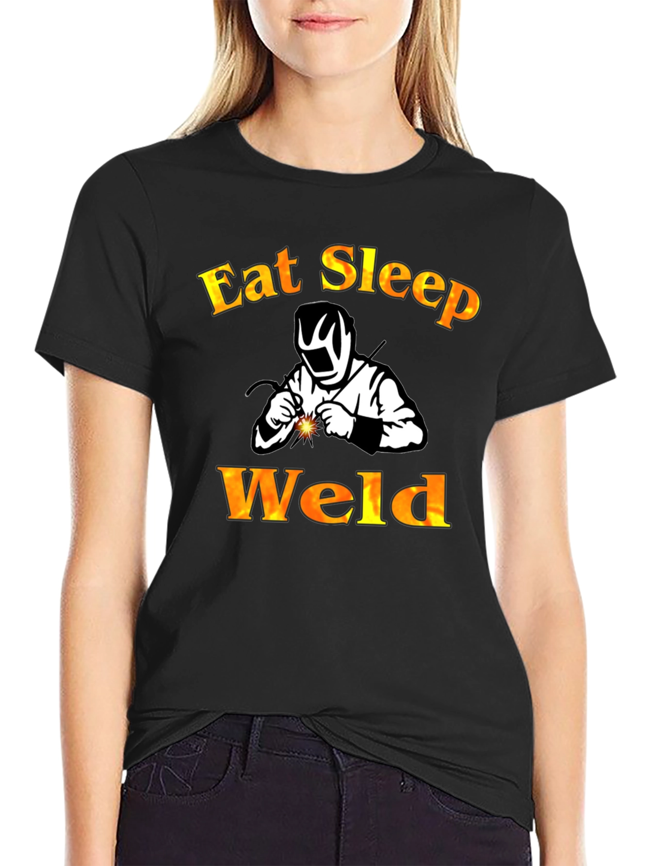 Eat Sleep Weld Black T-Shirt - Welder Apparel