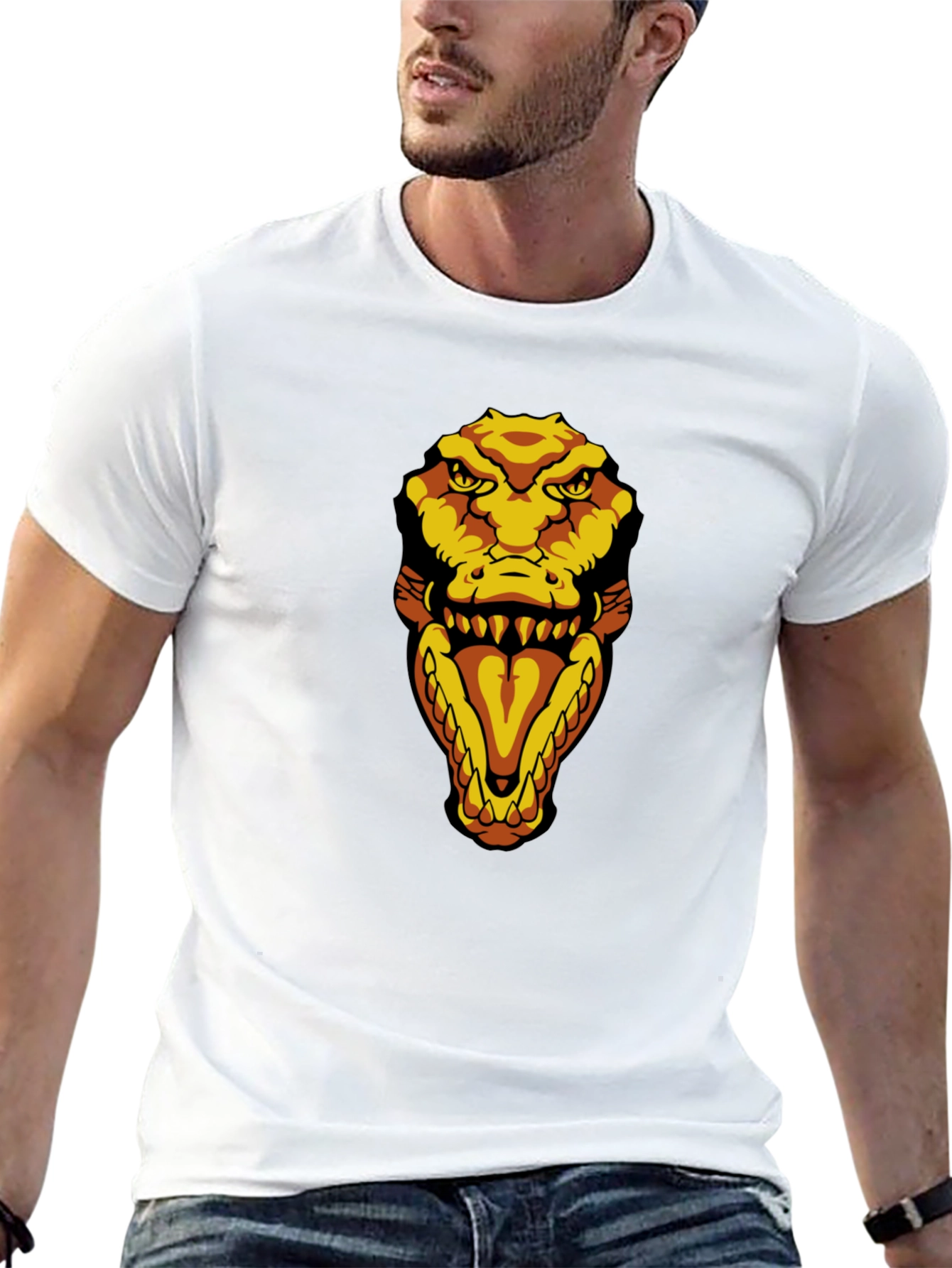 Mens Black T-Shirt with Croc Design