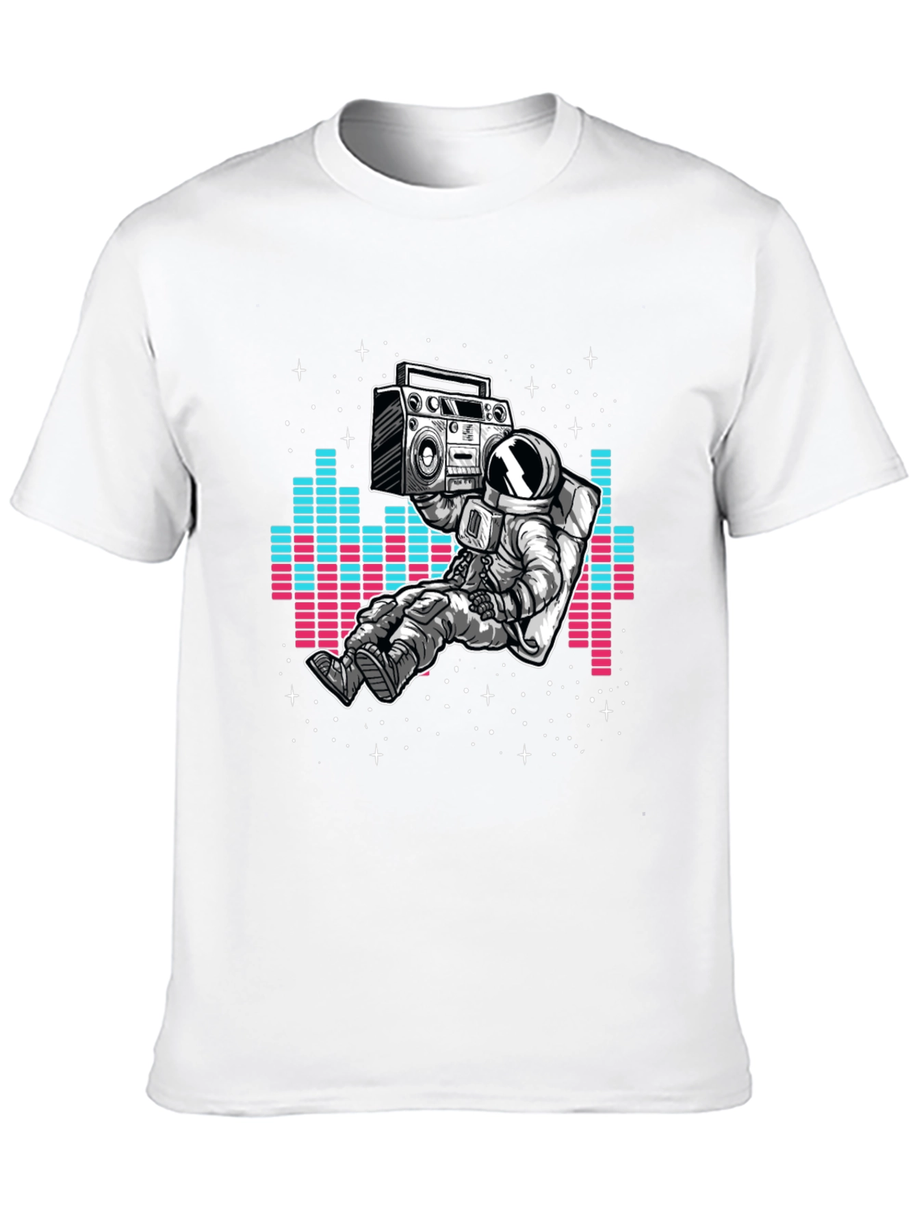 Astronaut Boombox Graphic T-Shirt - Black